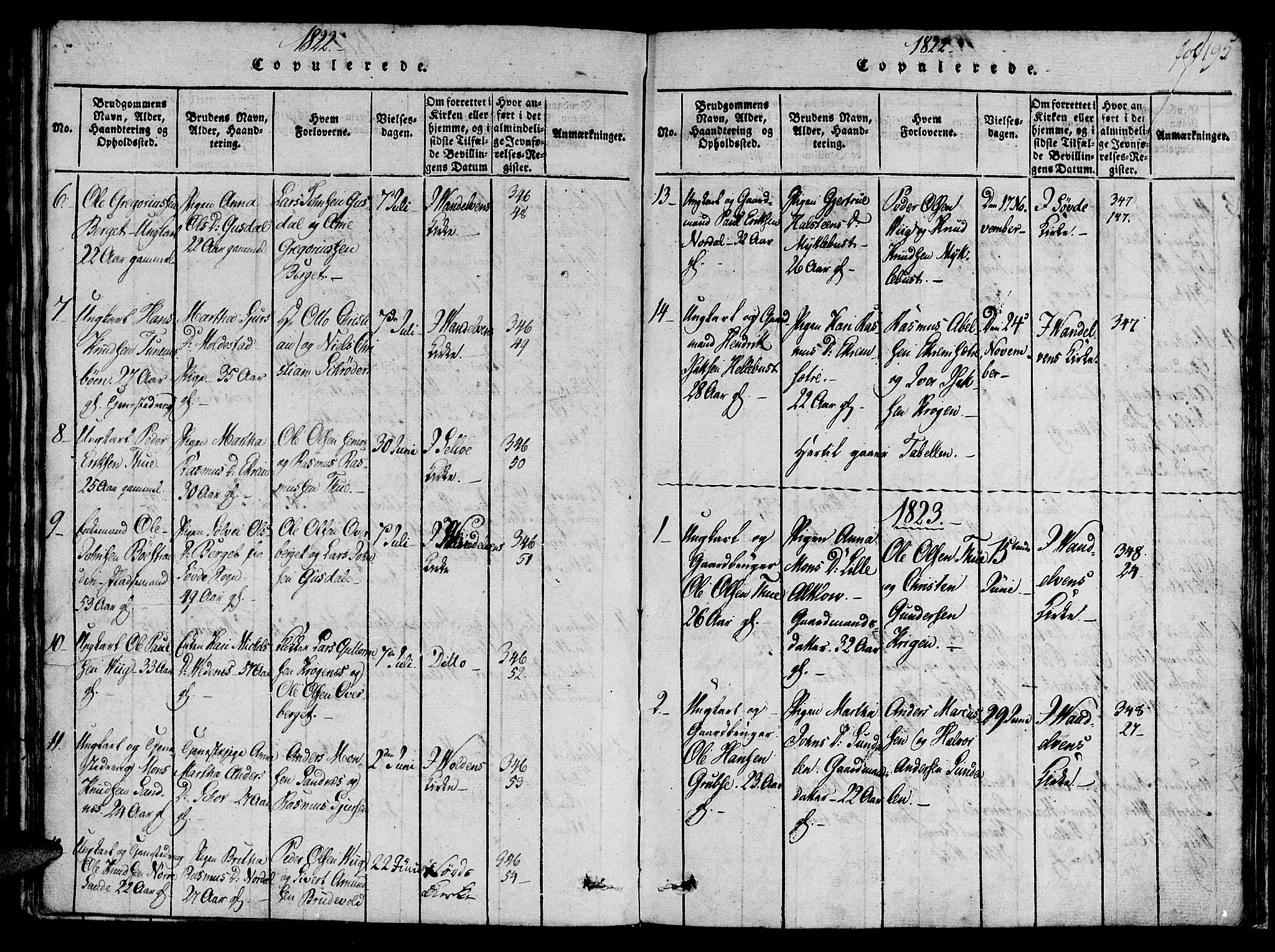 Ministerialprotokoller, klokkerbøker og fødselsregistre - Møre og Romsdal, AV/SAT-A-1454/501/L0004: Parish register (official) no. 501A04, 1816-1831, p. 195