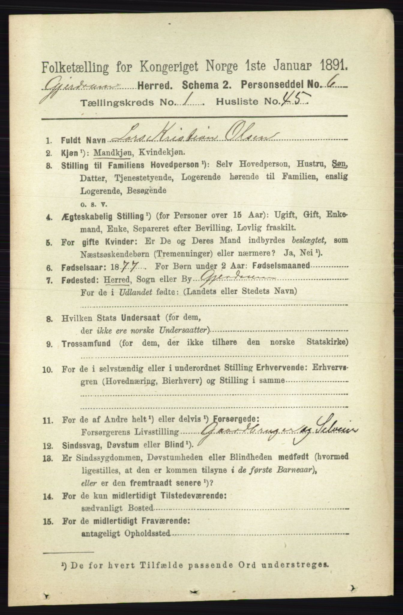 RA, 1891 census for 0234 Gjerdrum, 1891, p. 366