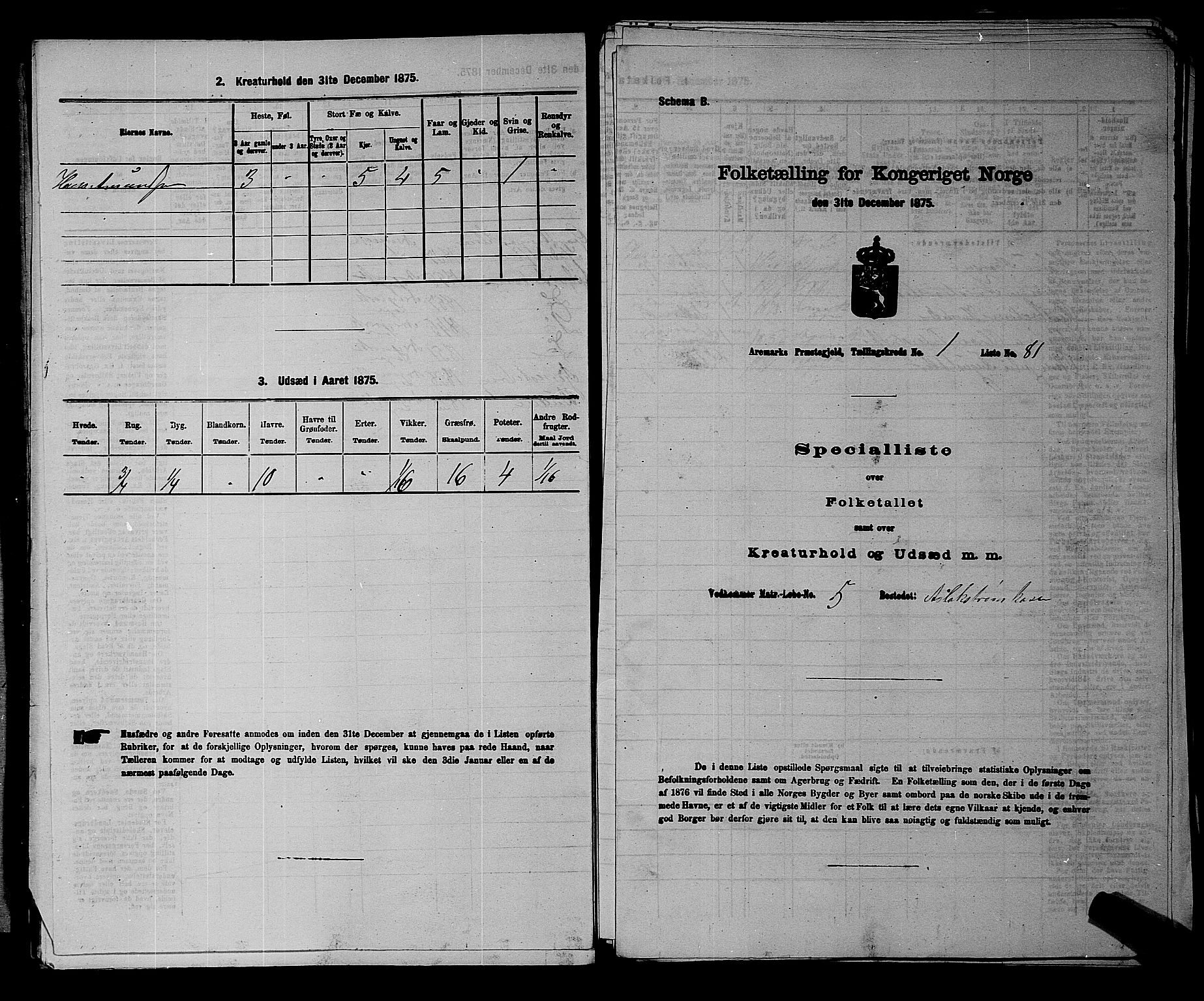 RA, 1875 census for 0118P Aremark, 1875, p. 90