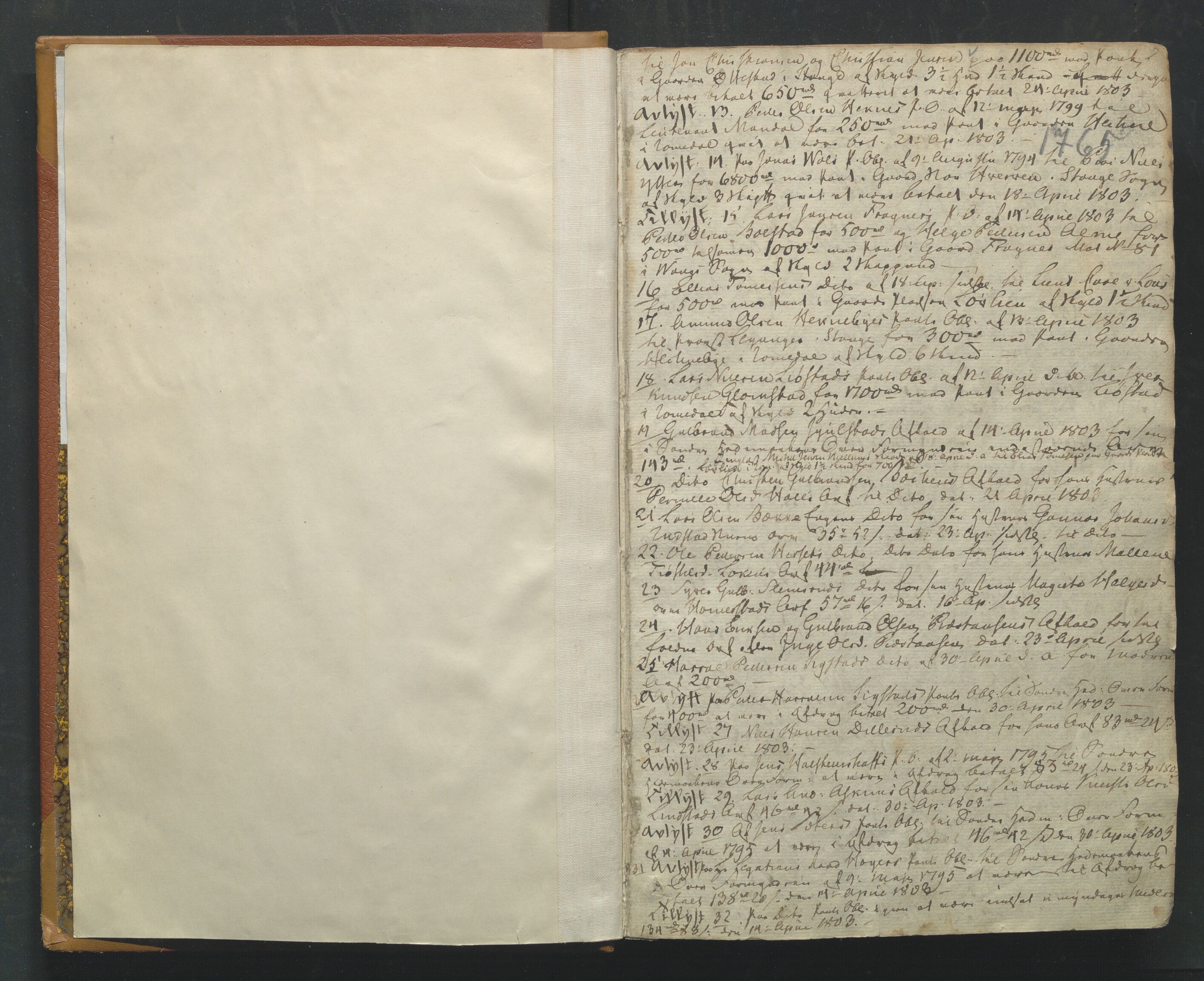 Sør-Hedmark sorenskriveri, AV/SAH-TING-014/G/Gb/Gba/L0002: Tingbok, 1803-1811, p. 1a