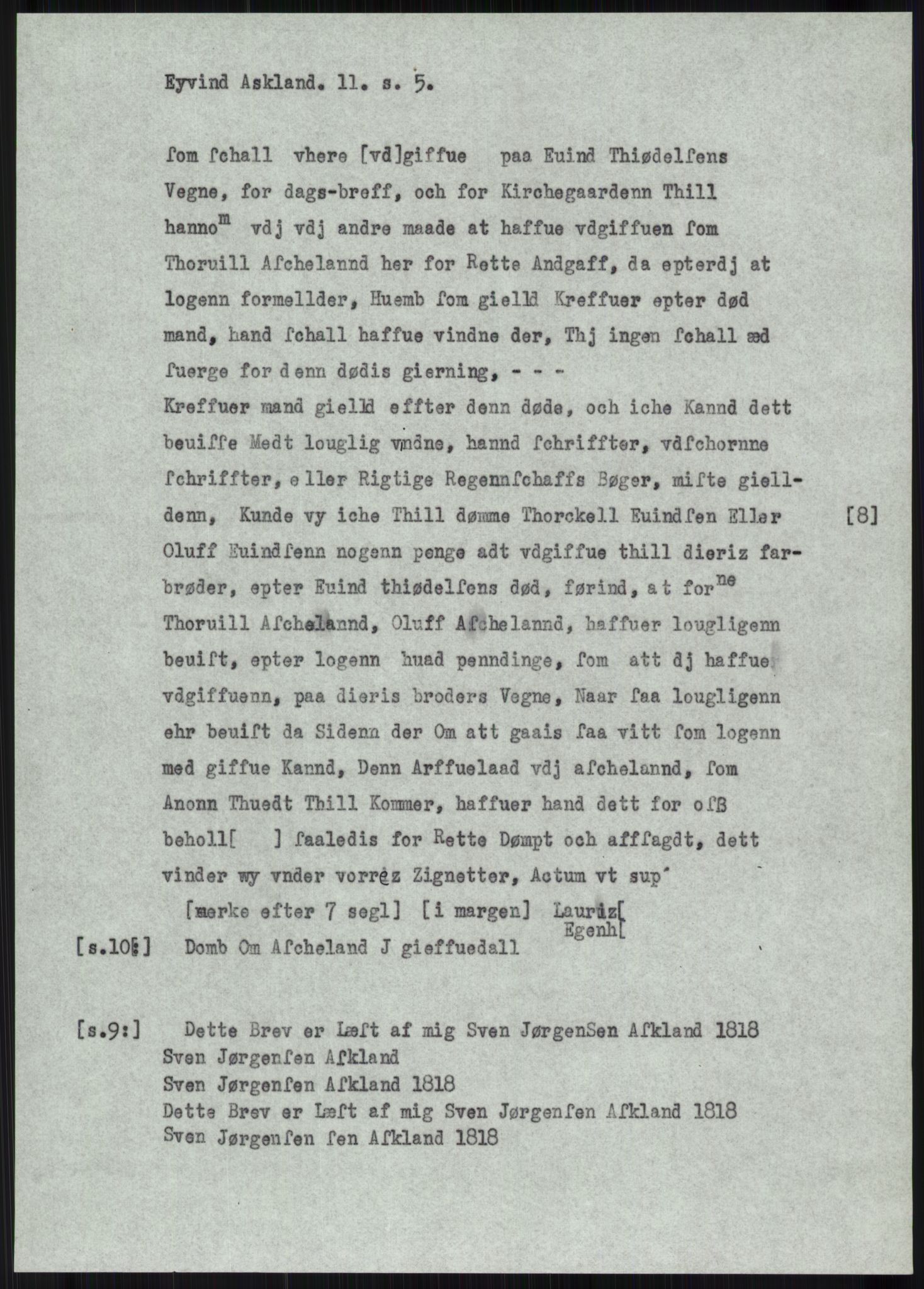 Samlinger til kildeutgivelse, Diplomavskriftsamlingen, AV/RA-EA-4053/H/Ha, p. 259