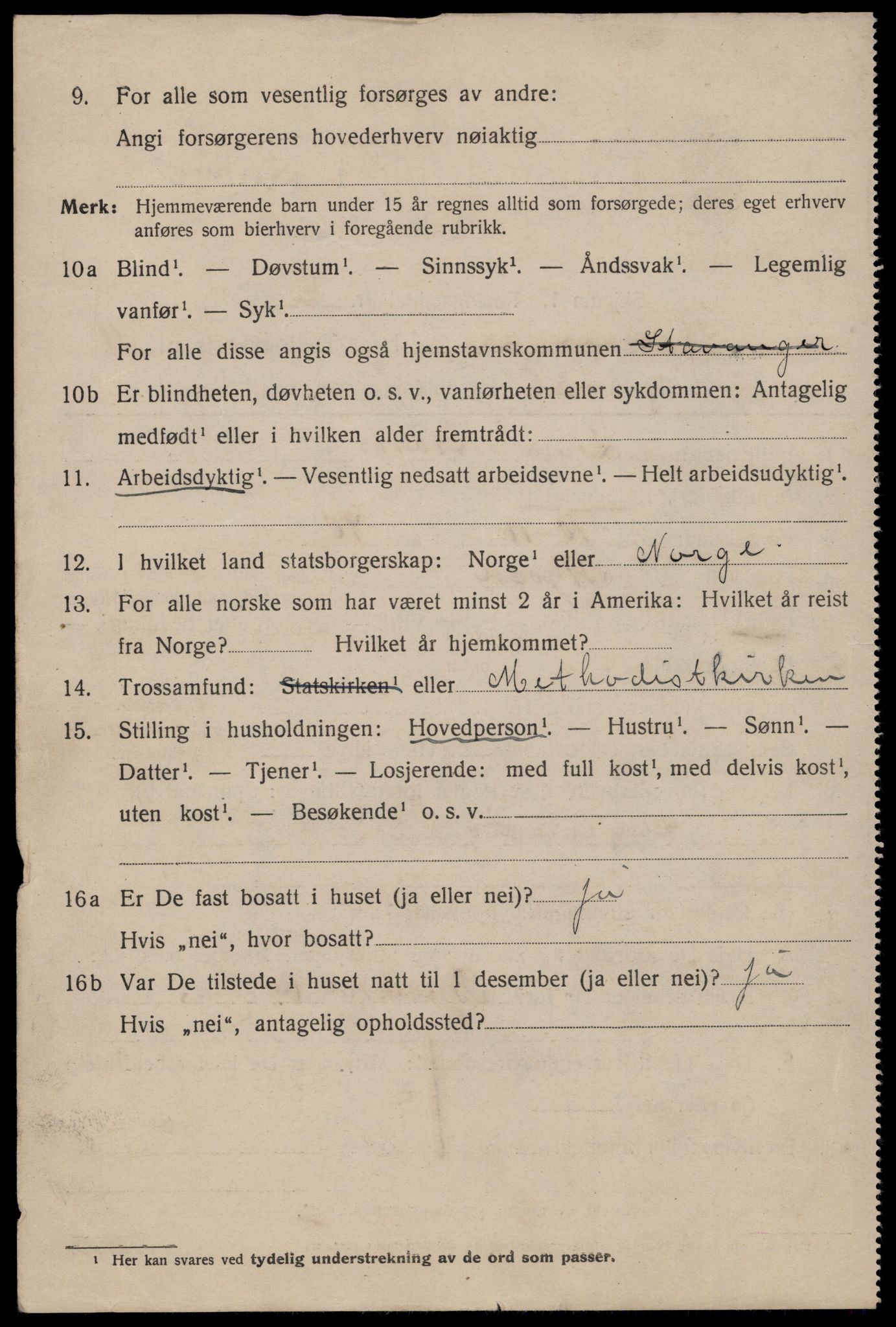 SAST, 1920 census for Stavanger, 1920, p. 56065