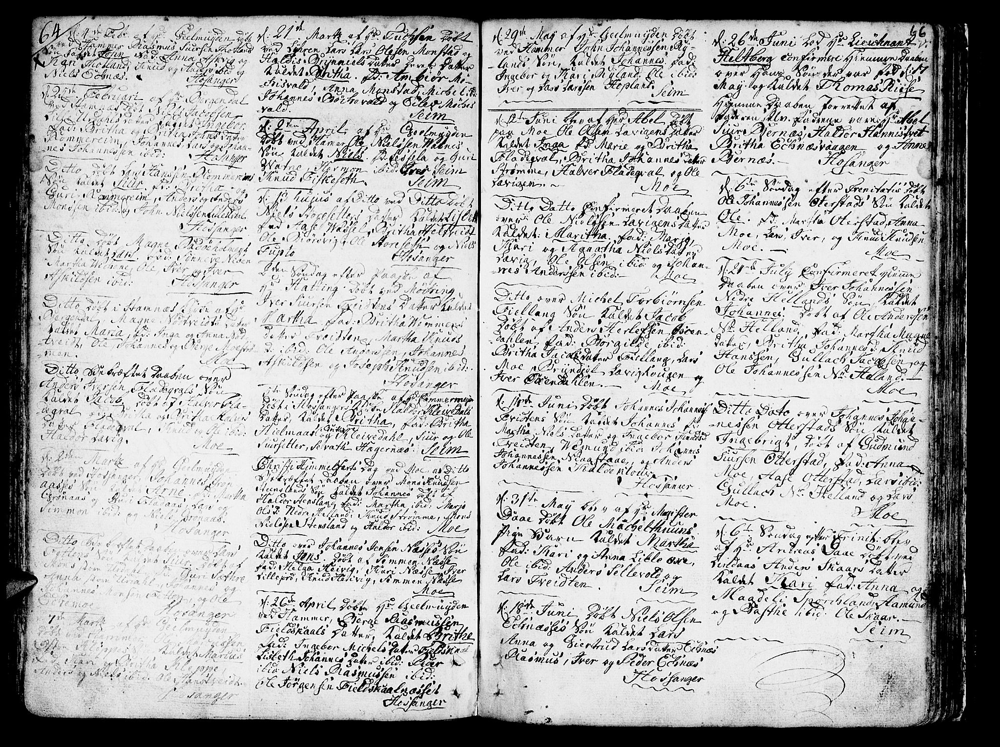 Hosanger sokneprestembete, AV/SAB-A-75801/H/Haa: Parish register (official) no. A 2 /1, 1766-1793, p. 66