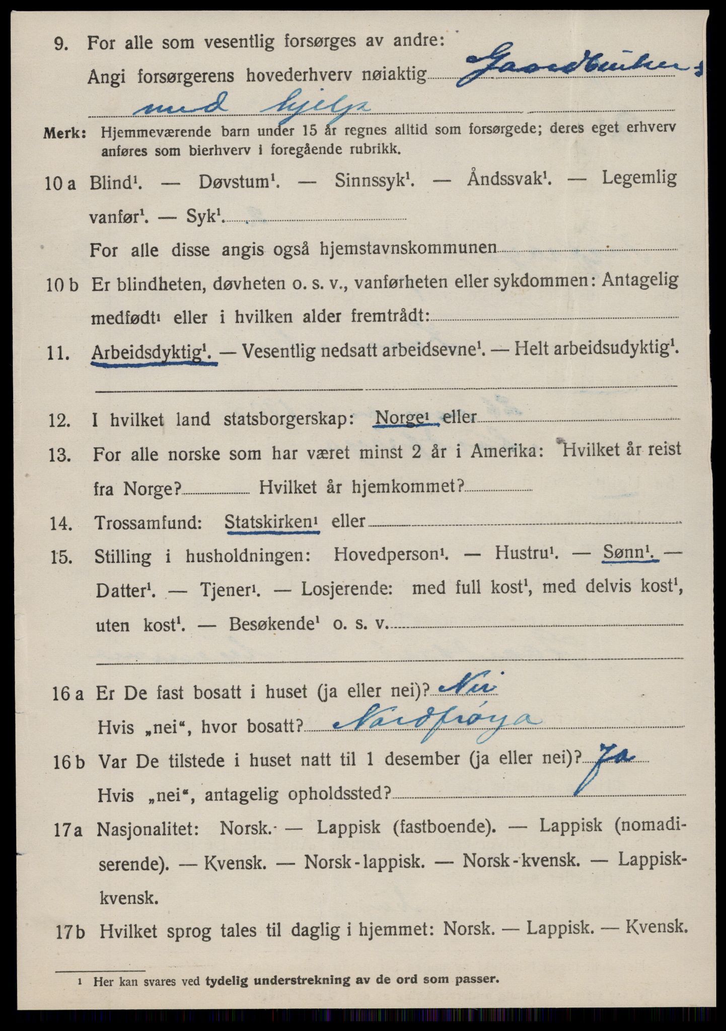 SAT, 1920 census for Sør-Frøya, 1920, p. 5146