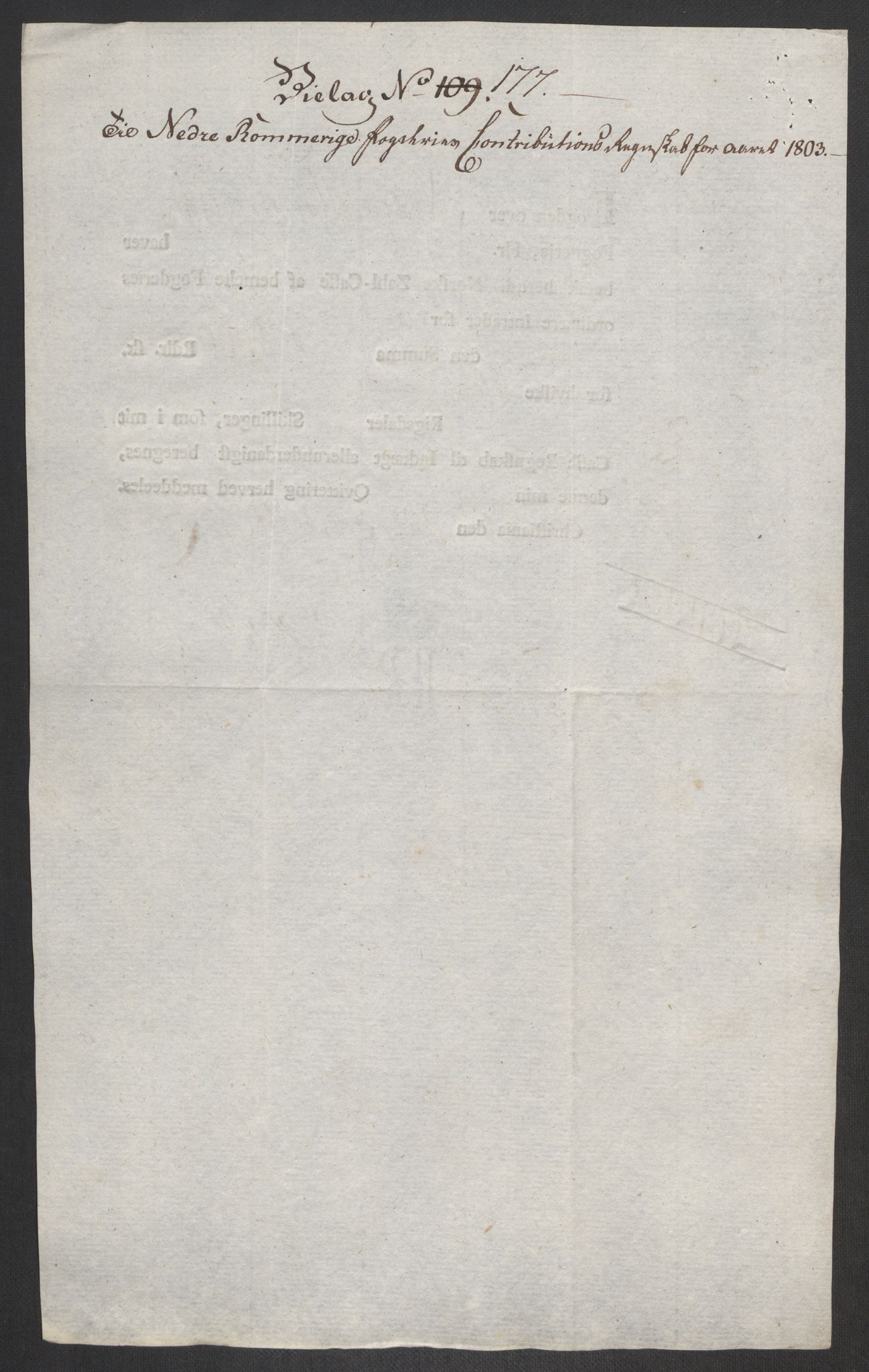 Rentekammeret inntil 1814, Reviderte regnskaper, Fogderegnskap, RA/EA-4092/R11/L0679: Fogderegnskap Nedre Romerike, 1803, p. 477