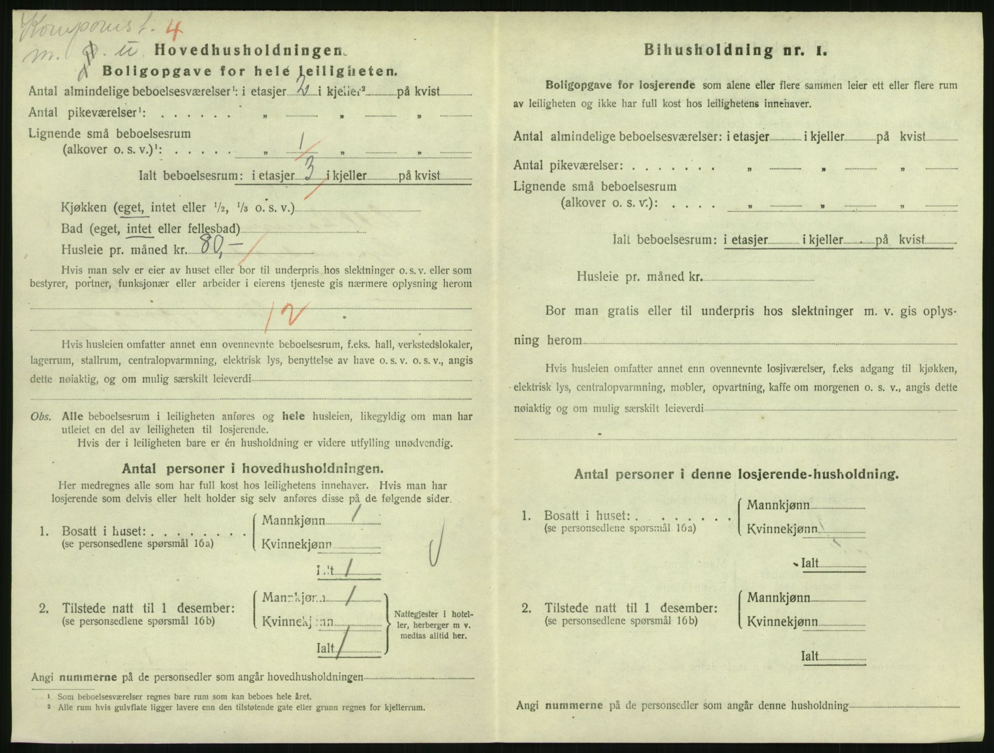 SAH, 1920 census for Lillehammer, 1920, p. 3037