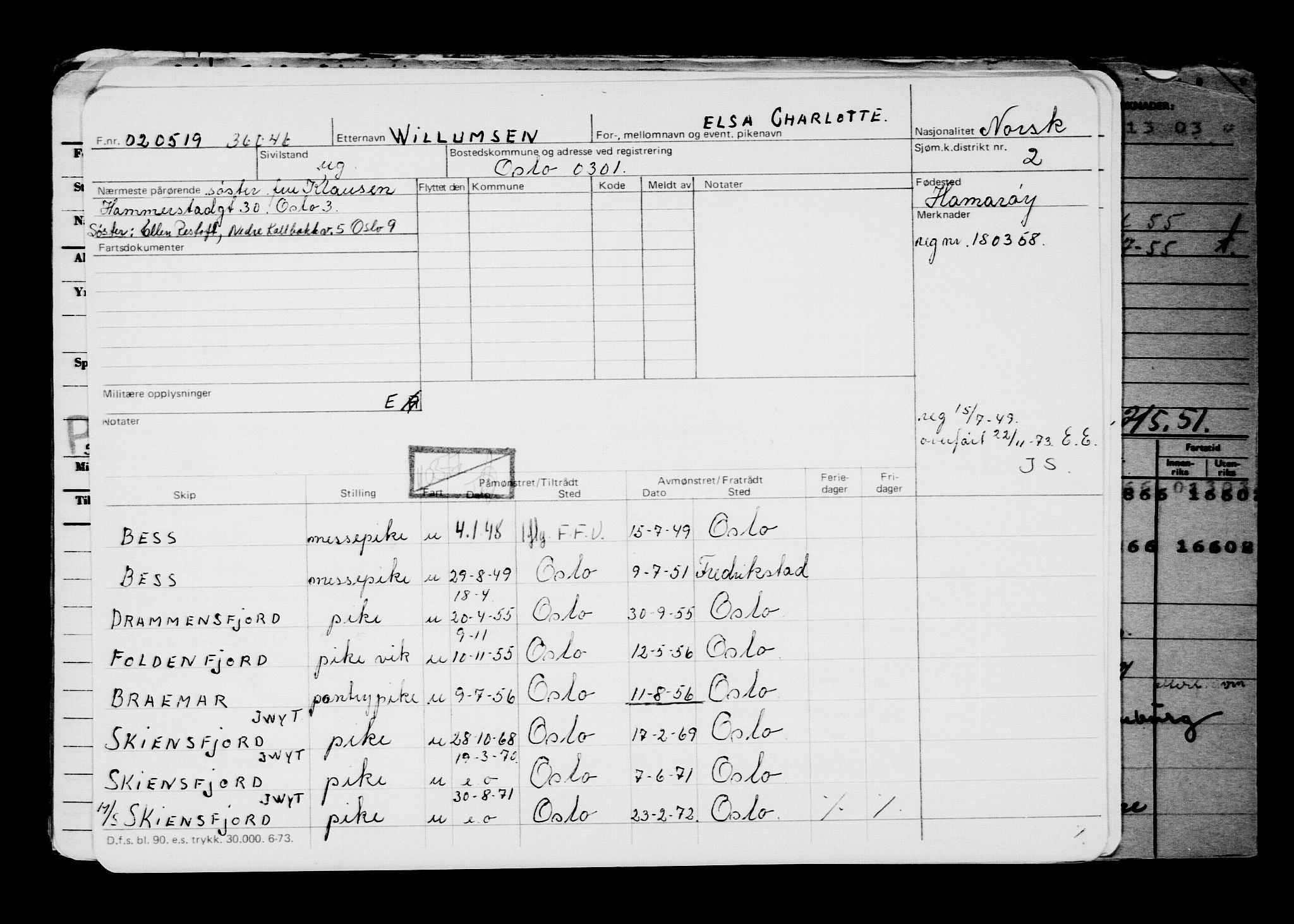 Direktoratet for sjømenn, AV/RA-S-3545/G/Gb/L0168: Hovedkort, 1919, p. 403