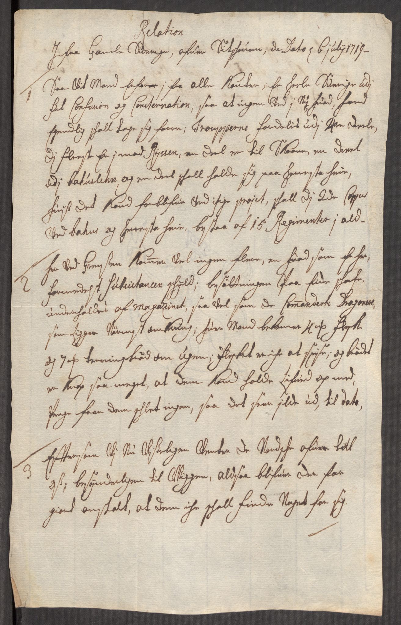 Kommanderende general (KG I) med Det norske krigsdirektorium, AV/RA-EA-5419/E/Eb/L0012: Kunnskap om fienden, kronologisk ordnet, 1718-1719, p. 733