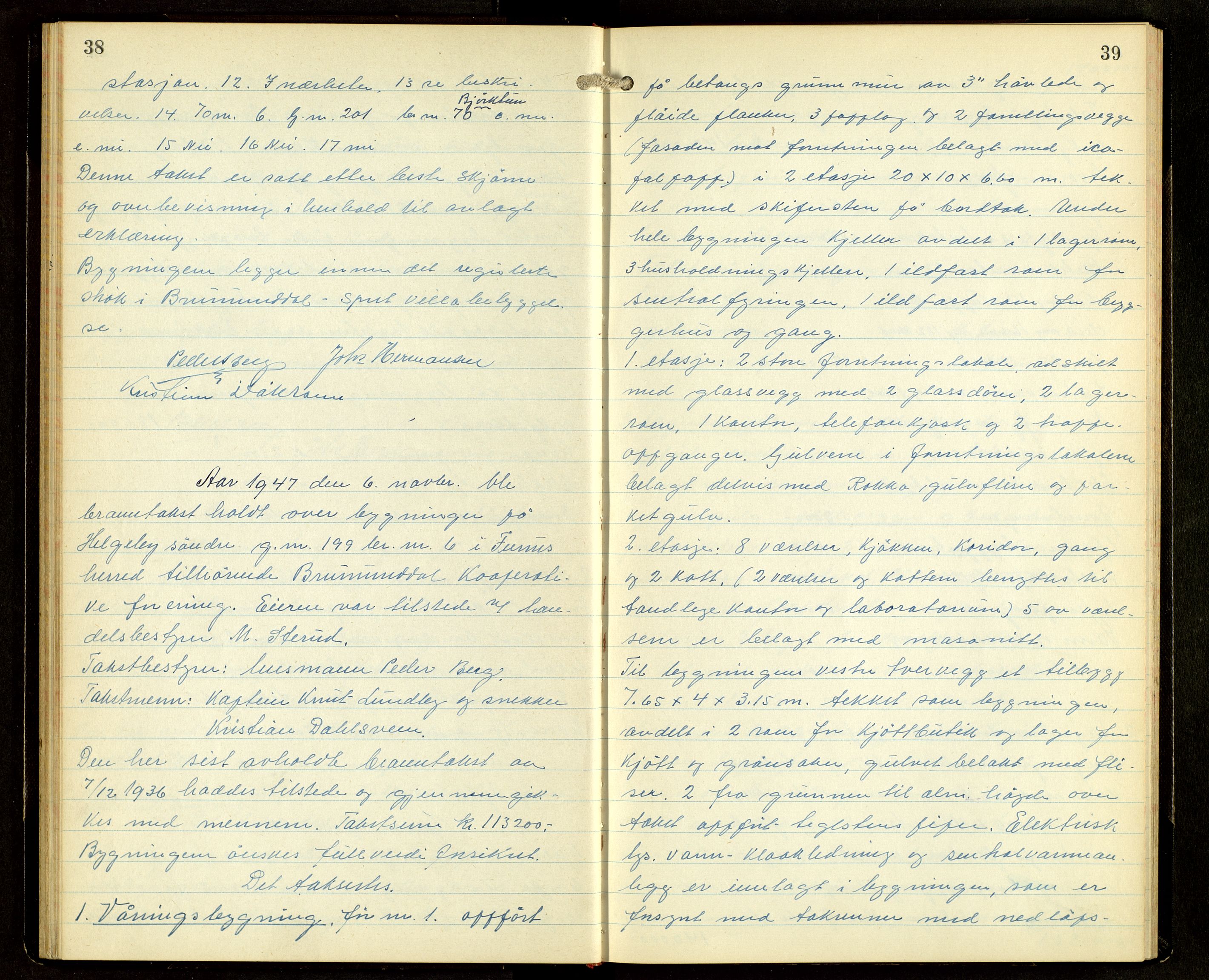 Norges Brannkasse, Furnes, AV/SAH-NBRANF-004/F/L0004: Branntakstprotokoll, 1947-1950, p. 38-39