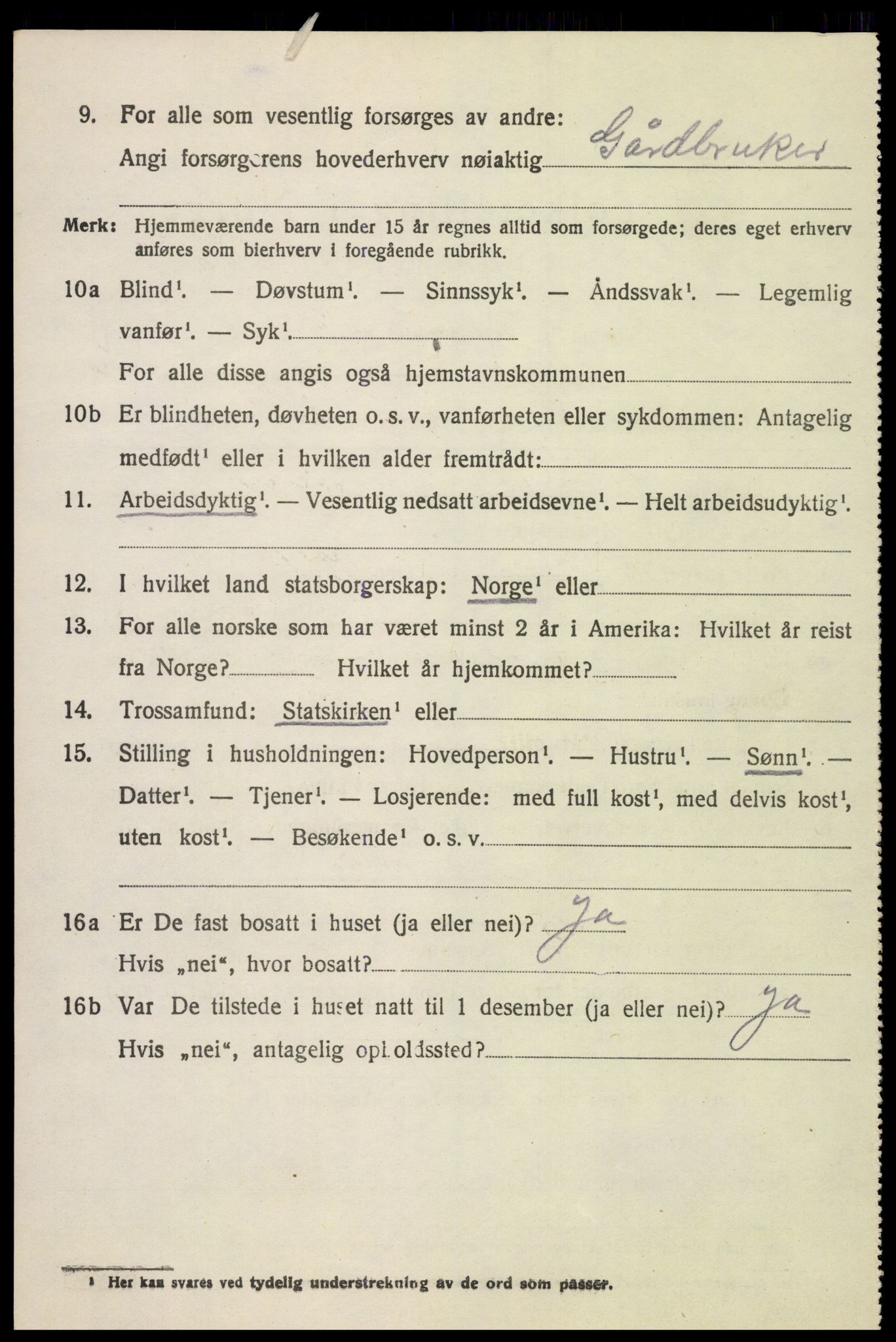SAH, 1920 census for Biri, 1920, p. 2036