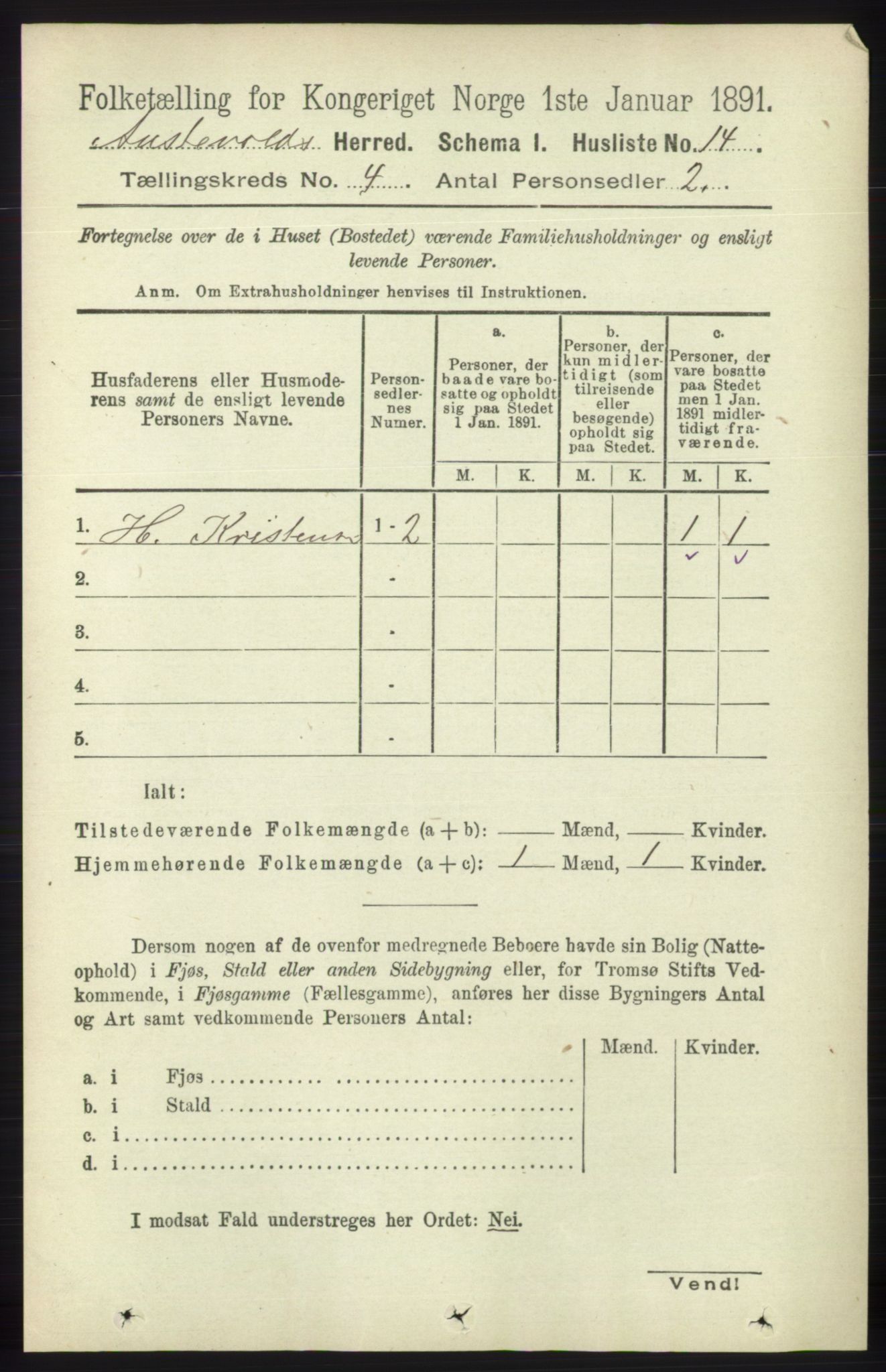 RA, 1891 census for 1244 Austevoll, 1891, p. 1344