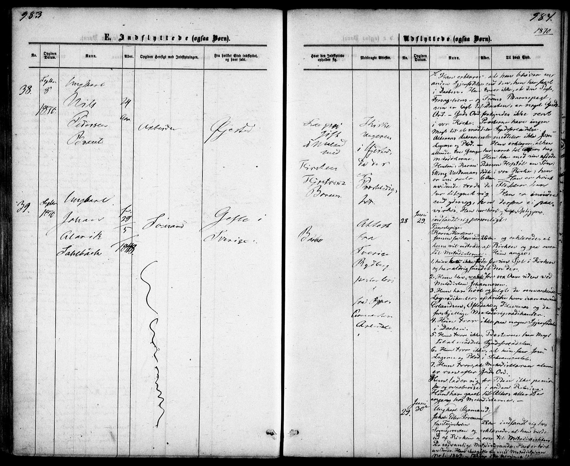 Tromøy sokneprestkontor, AV/SAK-1111-0041/F/Fa/L0008: Parish register (official) no. A 8, 1870-1877, p. 983-984