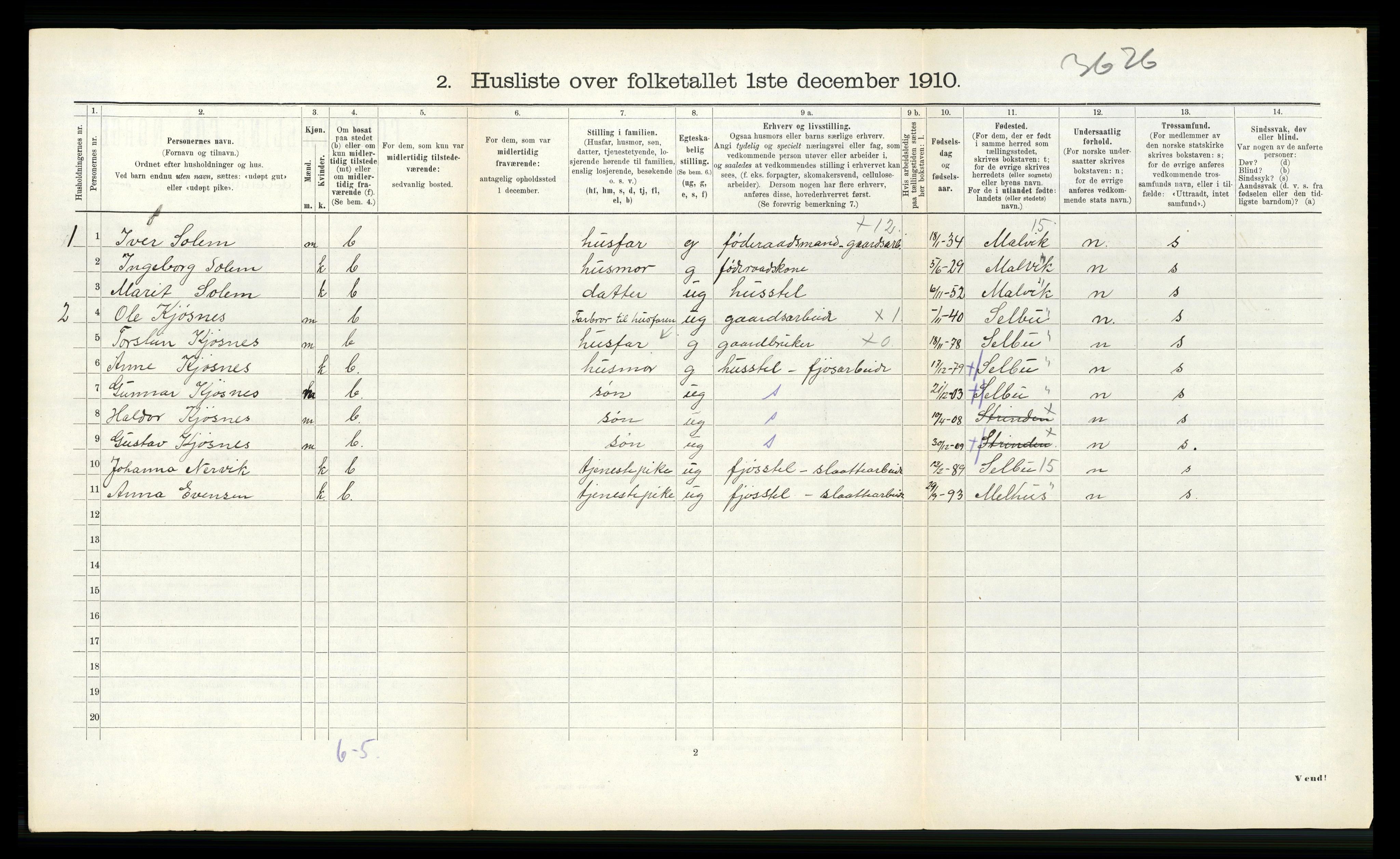 RA, 1910 census for Strinda, 1910, p. 669