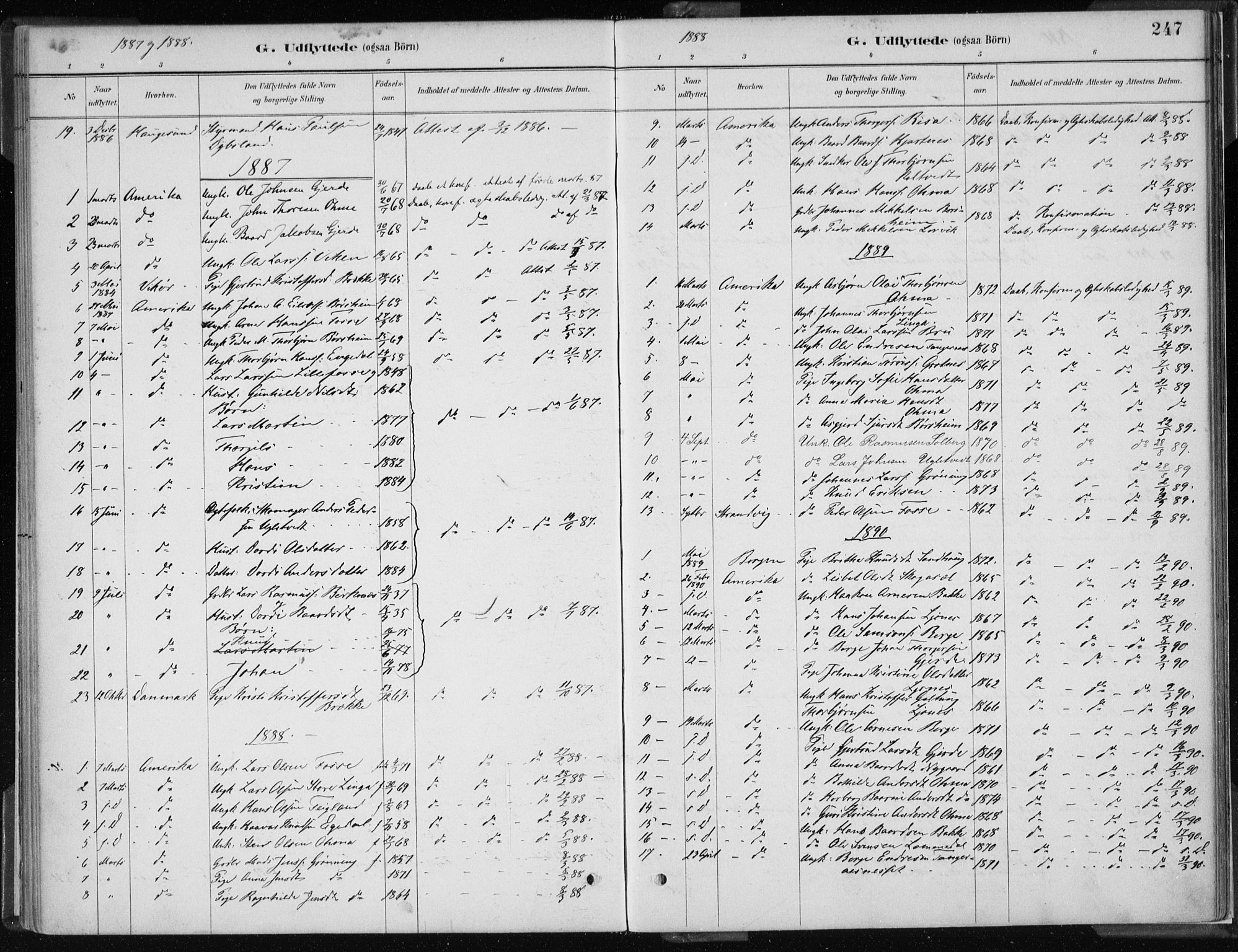 Strandebarm sokneprestembete, AV/SAB-A-78401/H/Haa: Parish register (official) no. B  1, 1886-1908, p. 247