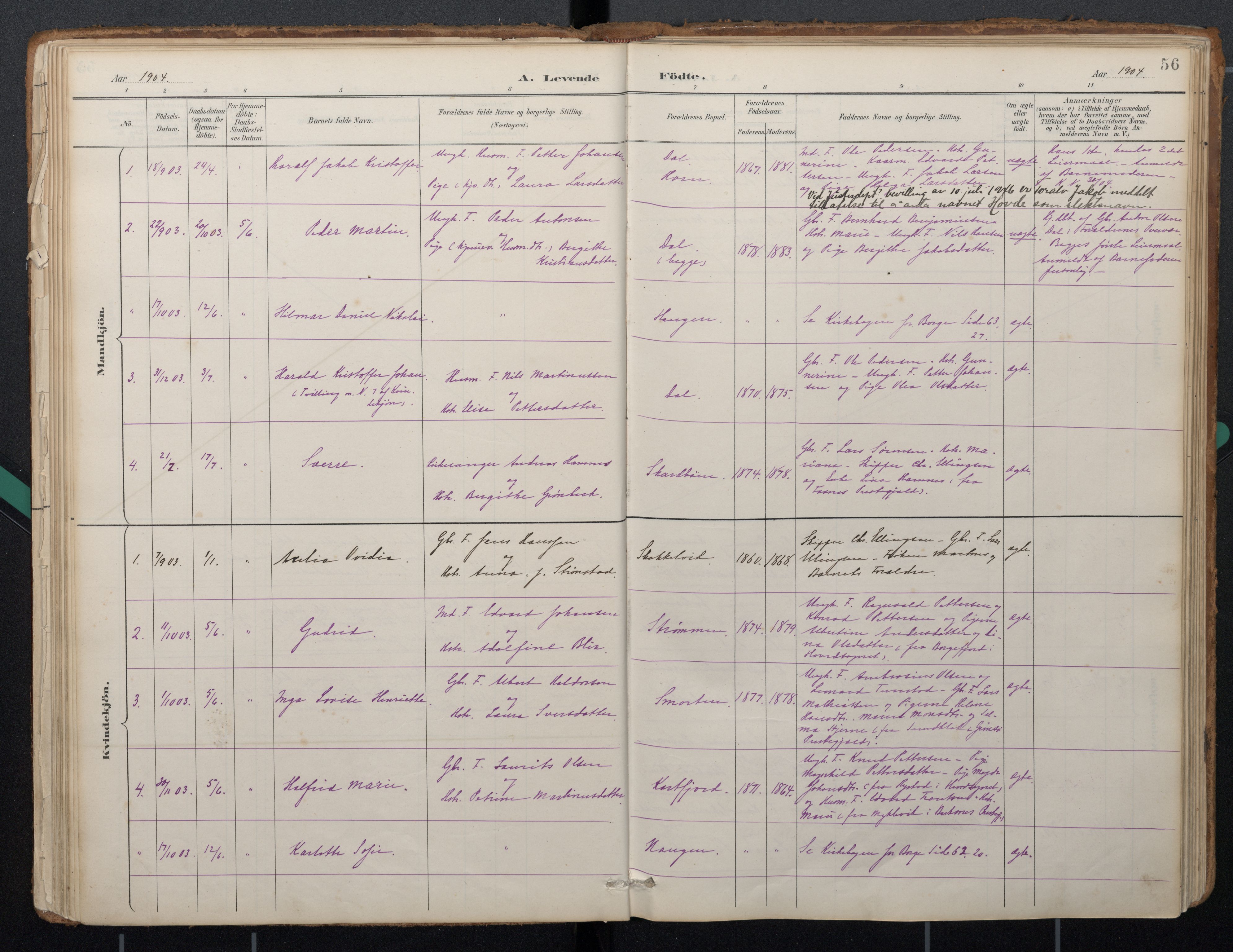 Ministerialprotokoller, klokkerbøker og fødselsregistre - Nordland, AV/SAT-A-1459/884/L1193: Parish register (official) no. 884A01, 1888-1905, p. 56