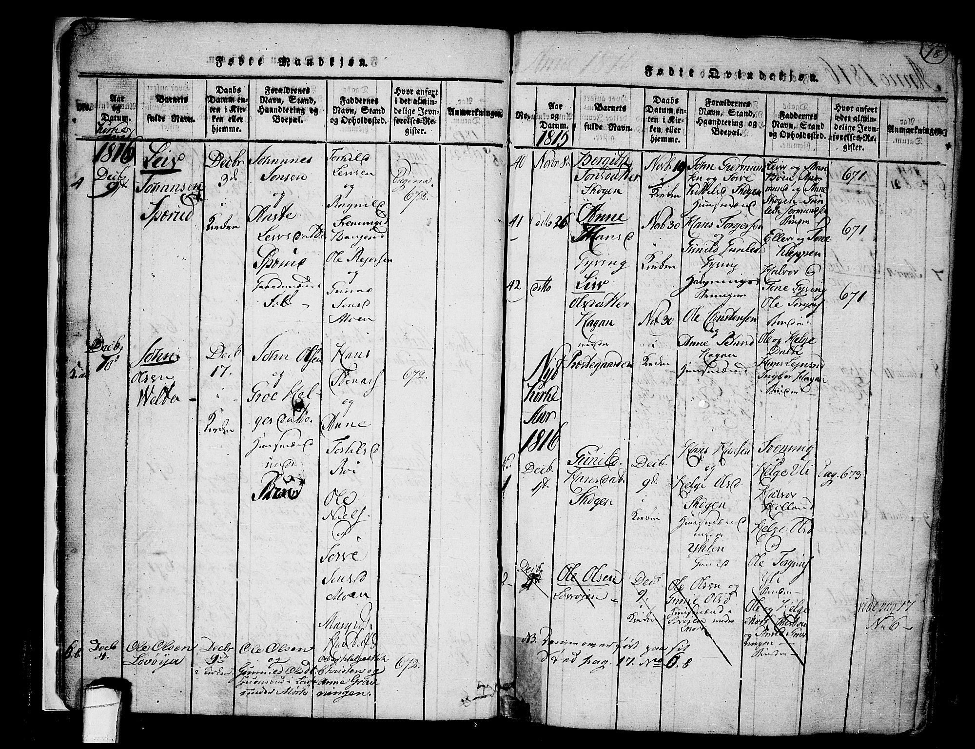 Heddal kirkebøker, AV/SAKO-A-268/F/Fa/L0005: Parish register (official) no. I 5, 1814-1837, p. 17-18