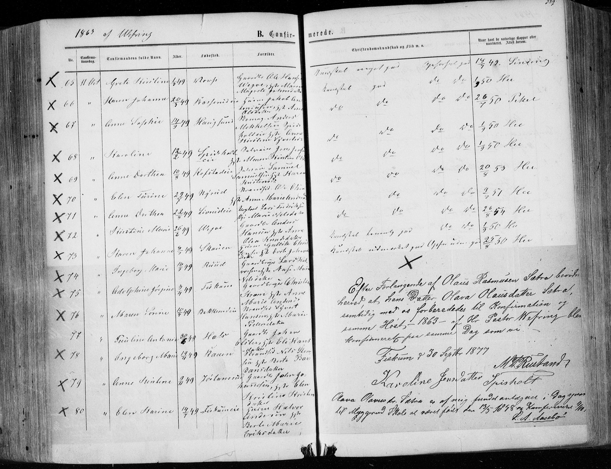 Eiker kirkebøker, SAKO/A-4/F/Fa/L0016: Parish register (official) no. I 16, 1860-1868, p. 349