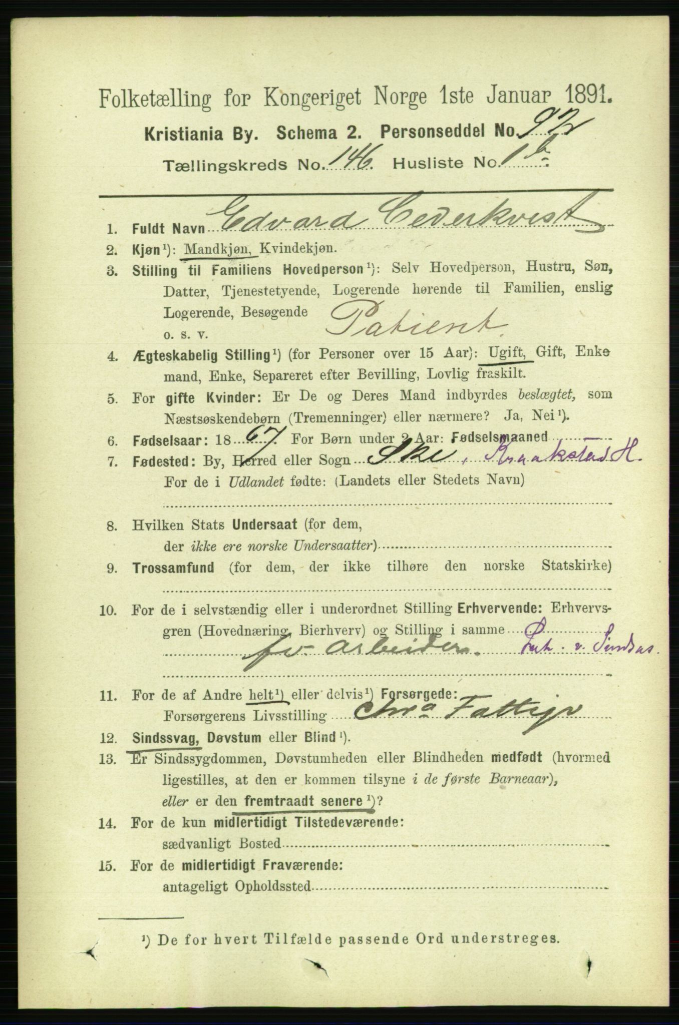 RA, 1891 census for 0301 Kristiania, 1891, p. 80635