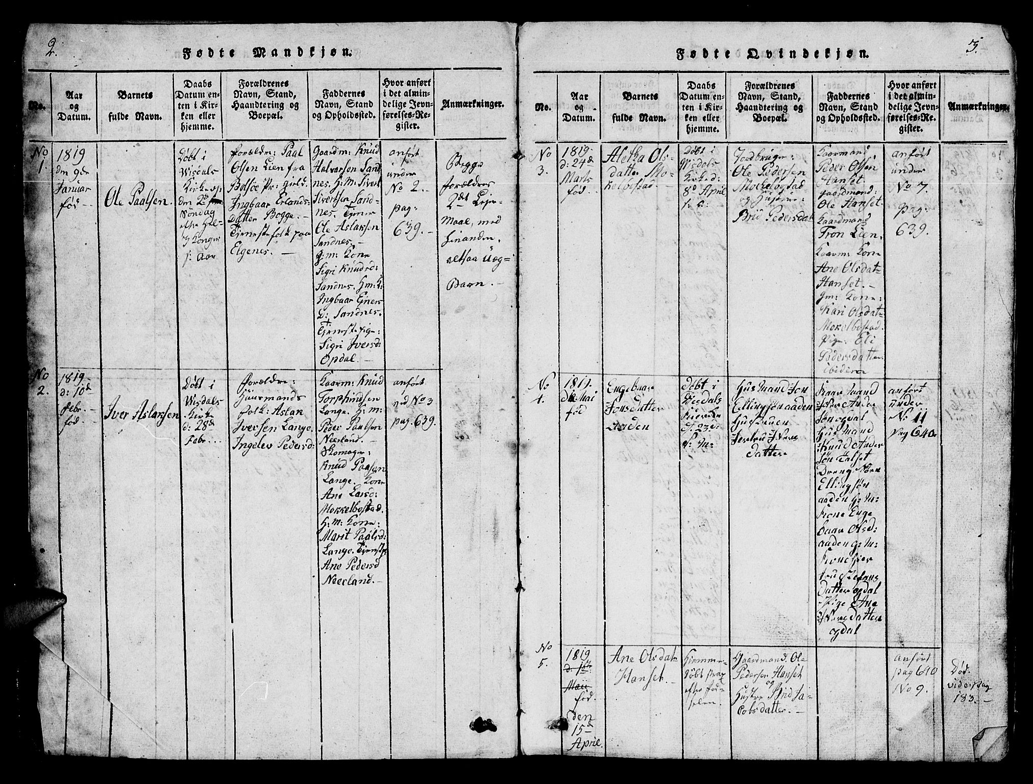Ministerialprotokoller, klokkerbøker og fødselsregistre - Møre og Romsdal, SAT/A-1454/554/L0644: Parish register (copy) no. 554C01, 1818-1851, p. 2-3