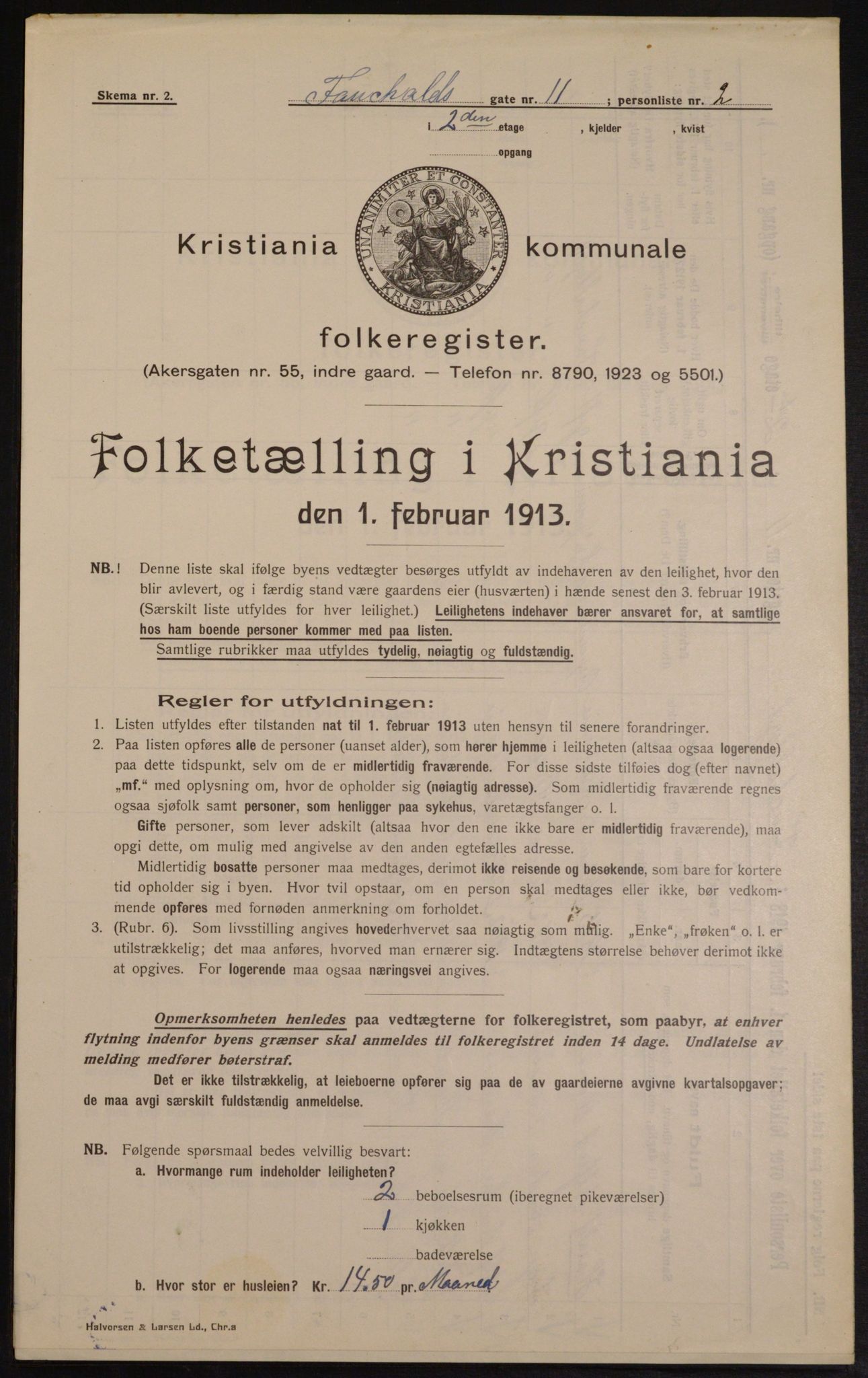 OBA, Municipal Census 1913 for Kristiania, 1913, p. 24086