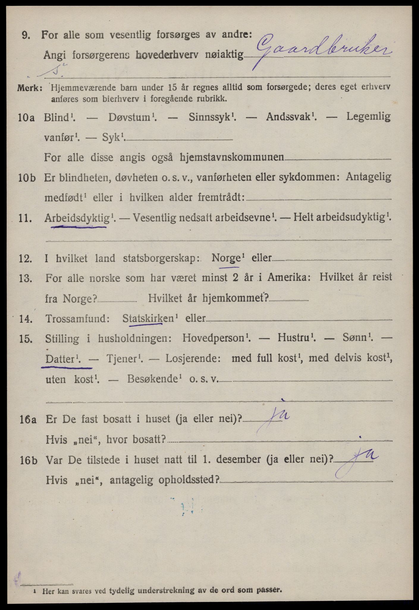 SAT, 1920 census for Nesset, 1920, p. 1093