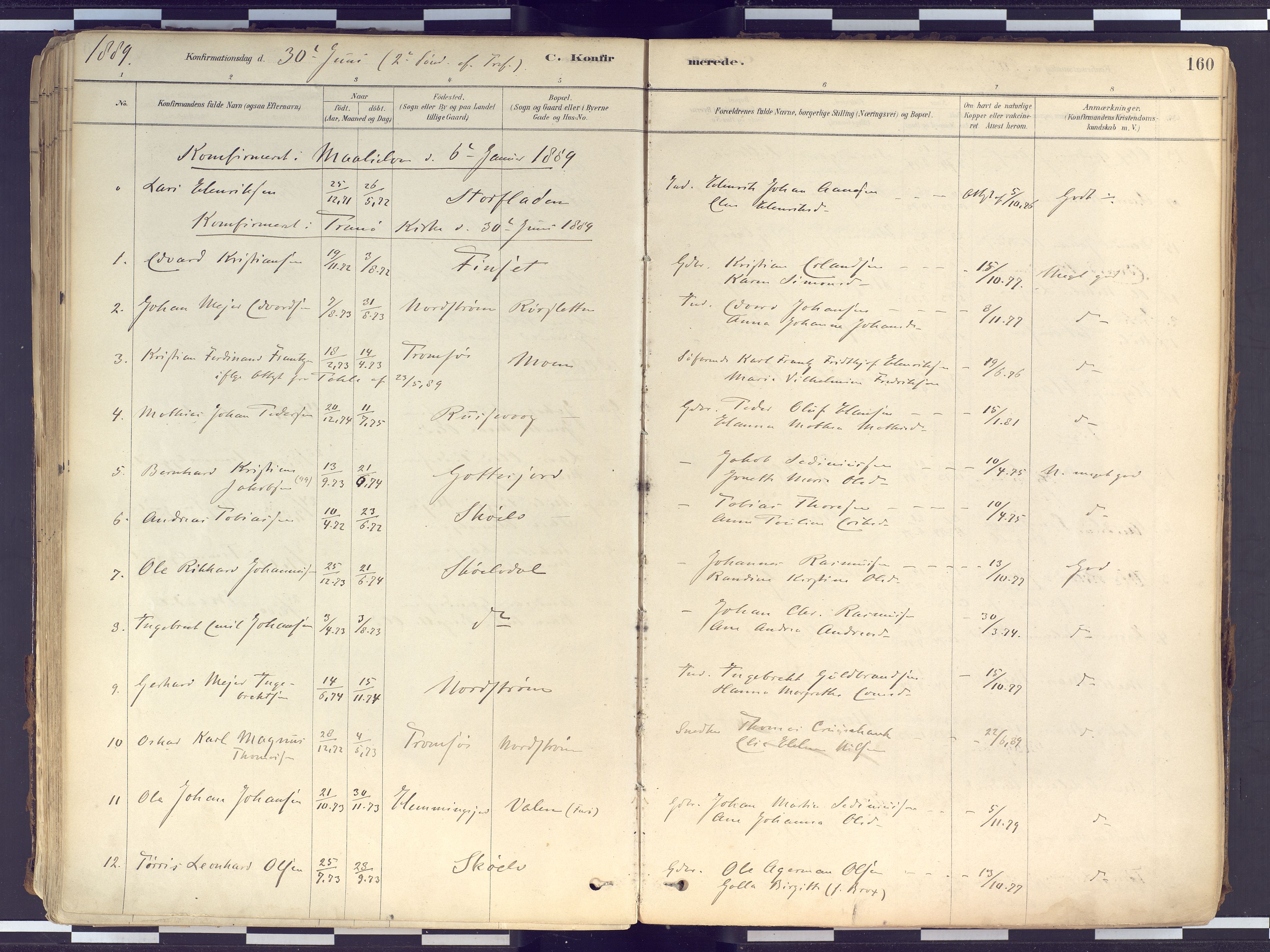 Tranøy sokneprestkontor, SATØ/S-1313/I/Ia/Iaa/L0010kirke: Parish register (official) no. 10, 1878-1904, p. 160