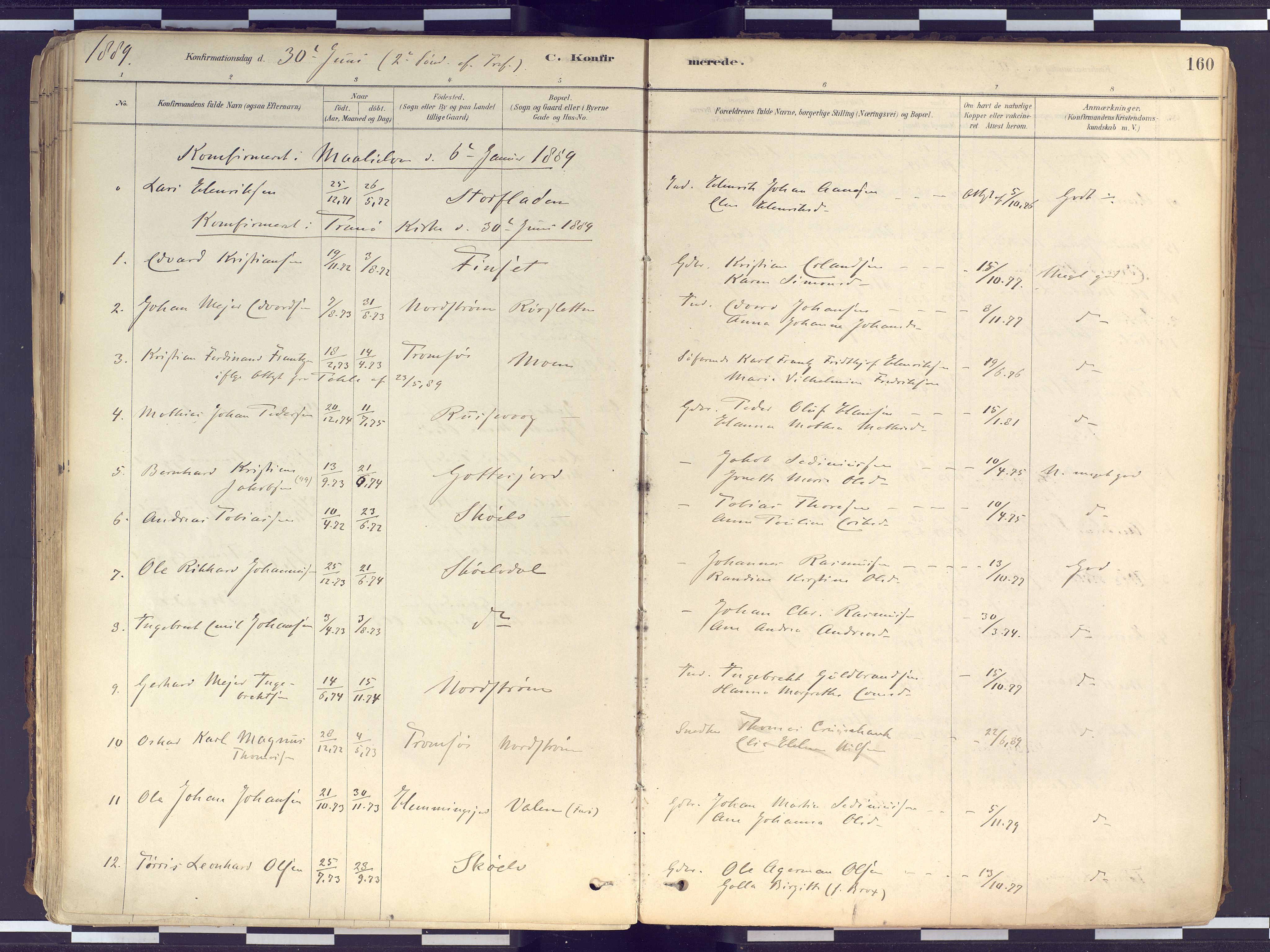 Tranøy sokneprestkontor, AV/SATØ-S-1313/I/Ia/Iaa/L0010kirke: Parish register (official) no. 10, 1878-1904, p. 160