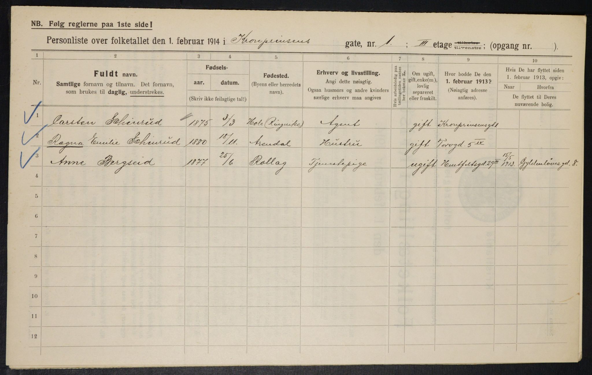 OBA, Municipal Census 1914 for Kristiania, 1914, p. 54403