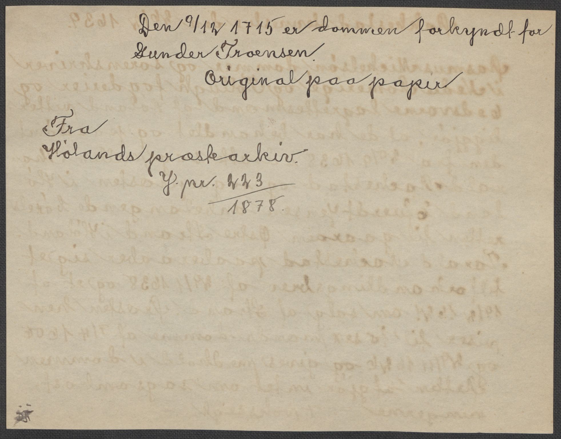 Riksarkivets diplomsamling, AV/RA-EA-5965/F15/L0007: Prestearkiv - Akershus, 1573-1693, p. 245