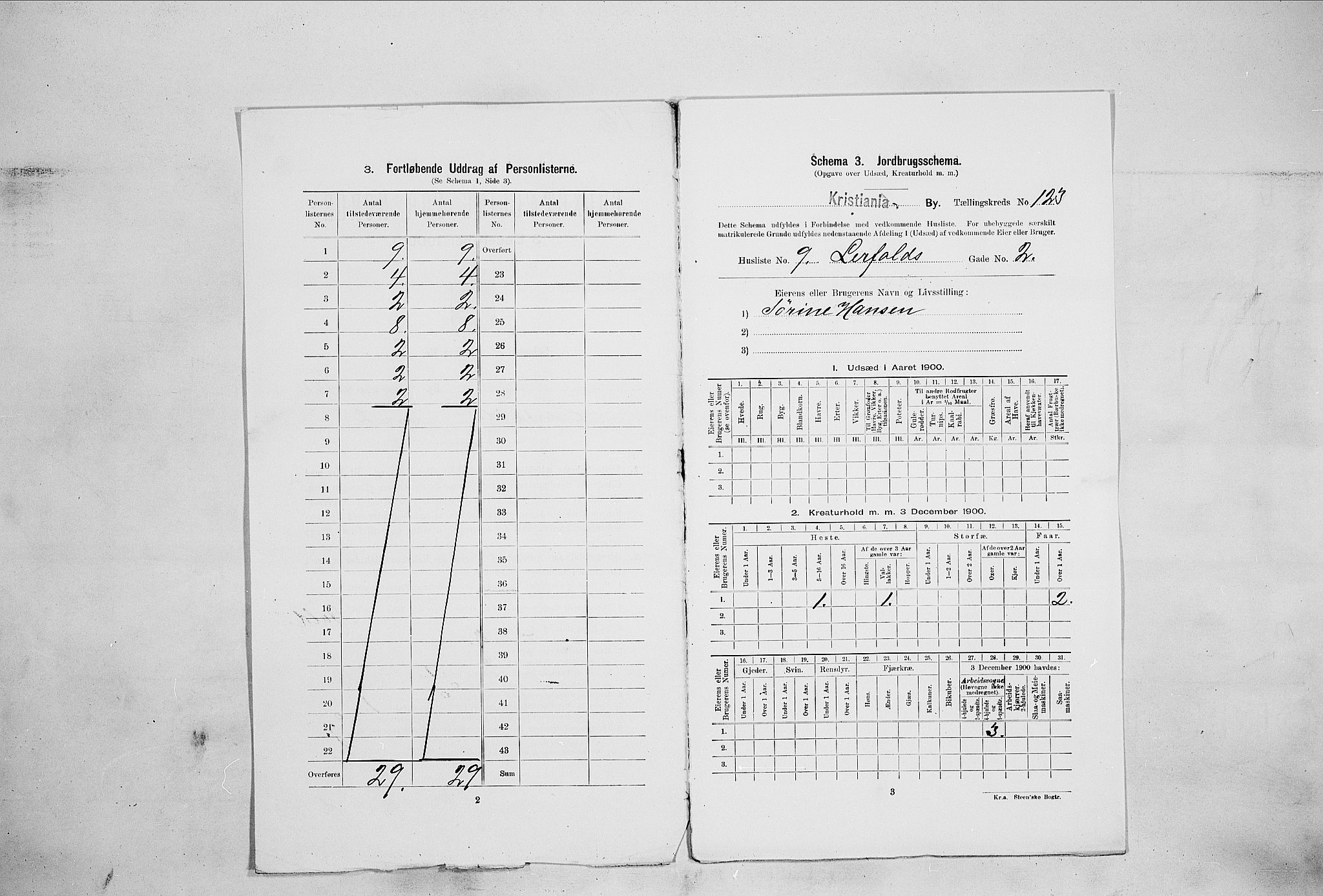 SAO, 1900 census for Kristiania, 1900, p. 52232