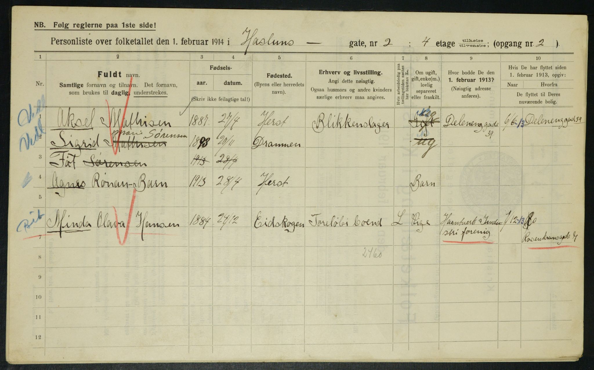 OBA, Municipal Census 1914 for Kristiania, 1914, p. 26865