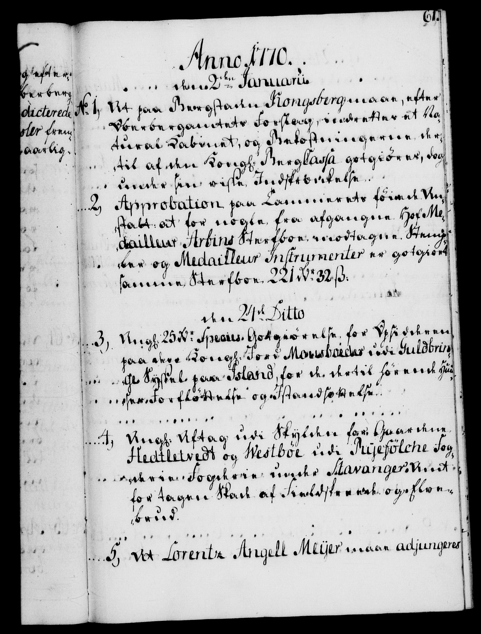 Rentekammeret, Kammerkanselliet, RA/EA-3111/G/Gf/Gfb/L0008: Register til norske relasjons- og resolusjonsprotokoller (merket RK 52.103), 1766-1771, p. 61