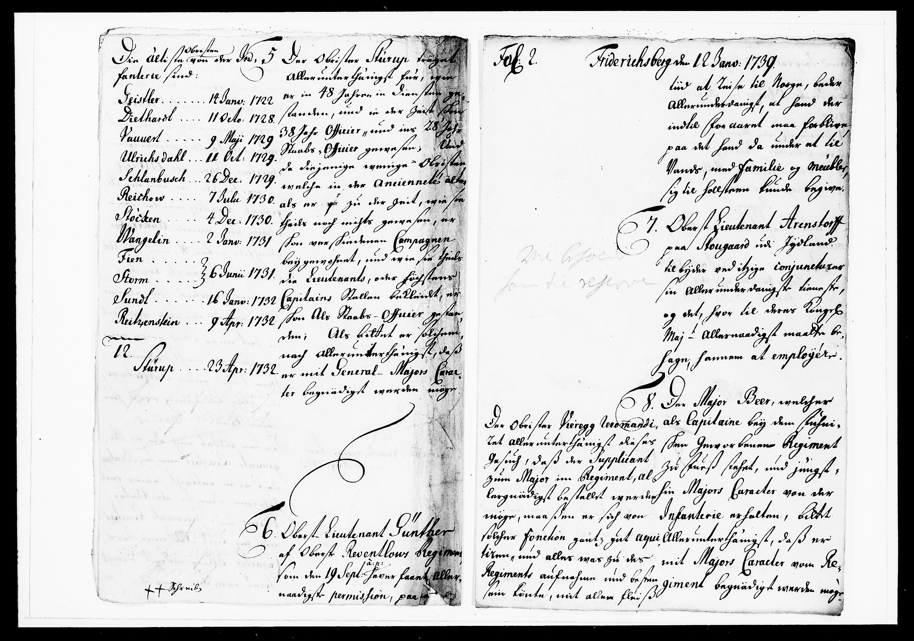 Krigskollegiet, Krigskancelliet, DRA/A-0006/-/1151-1156: Refererede sager, 1739, p. 11
