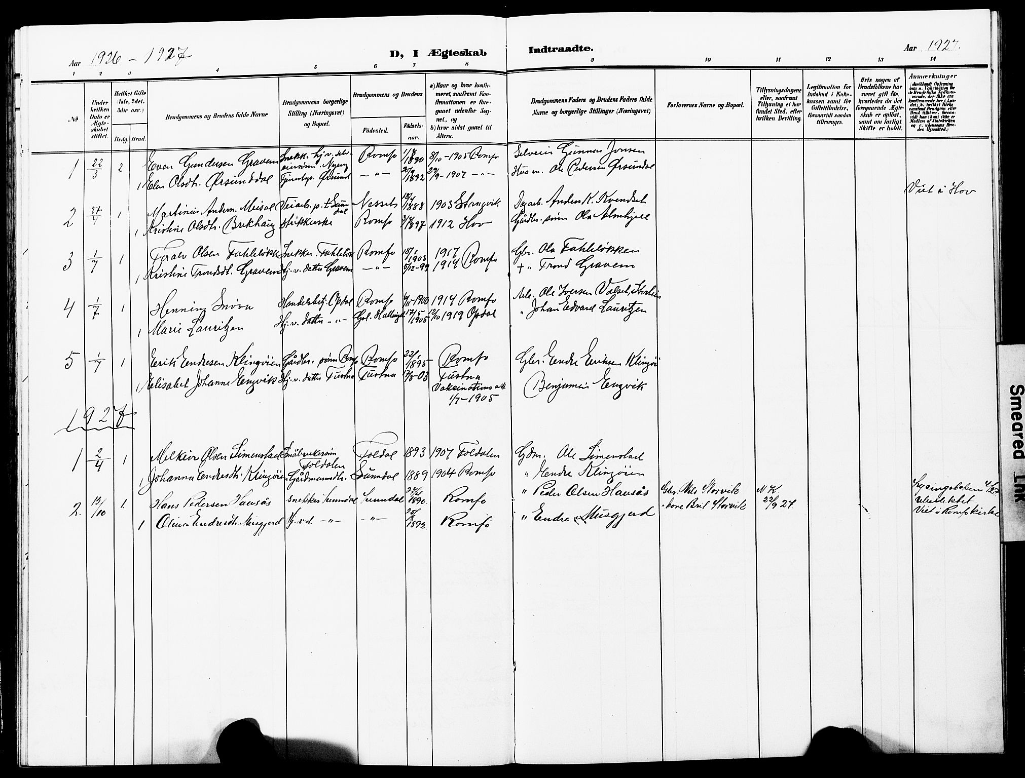 Ministerialprotokoller, klokkerbøker og fødselsregistre - Møre og Romsdal, AV/SAT-A-1454/591/L1020: Parish register (copy) no. 591C01, 1869-1930