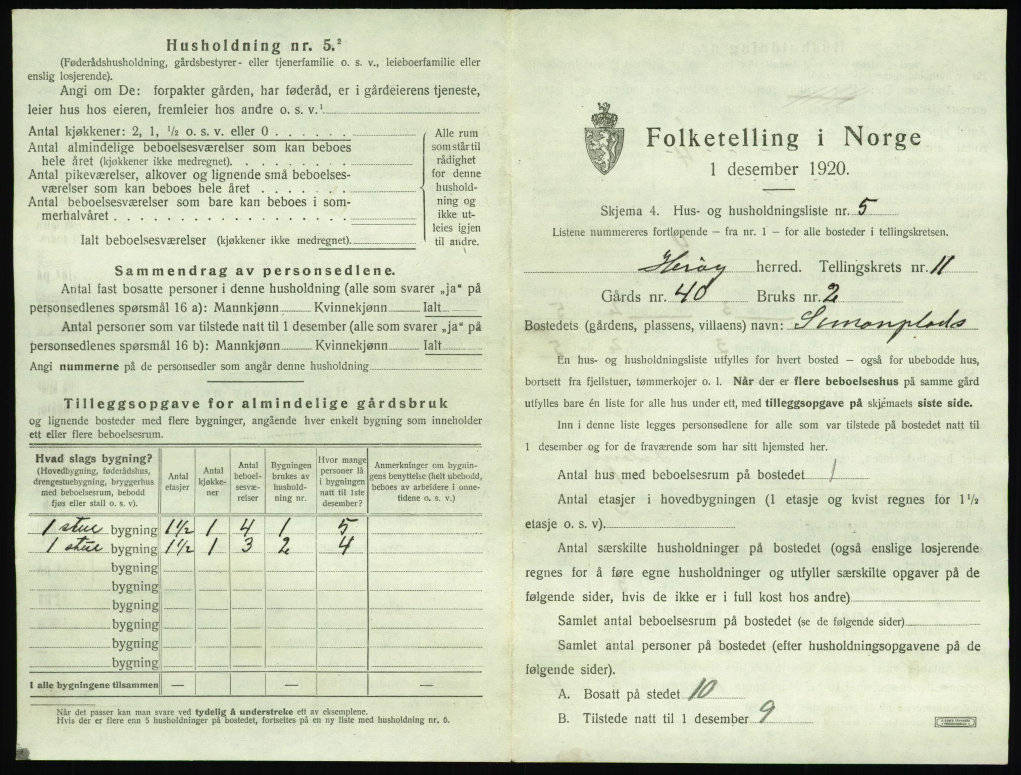 SAT, 1920 census for Herøy (MR), 1920, p. 889
