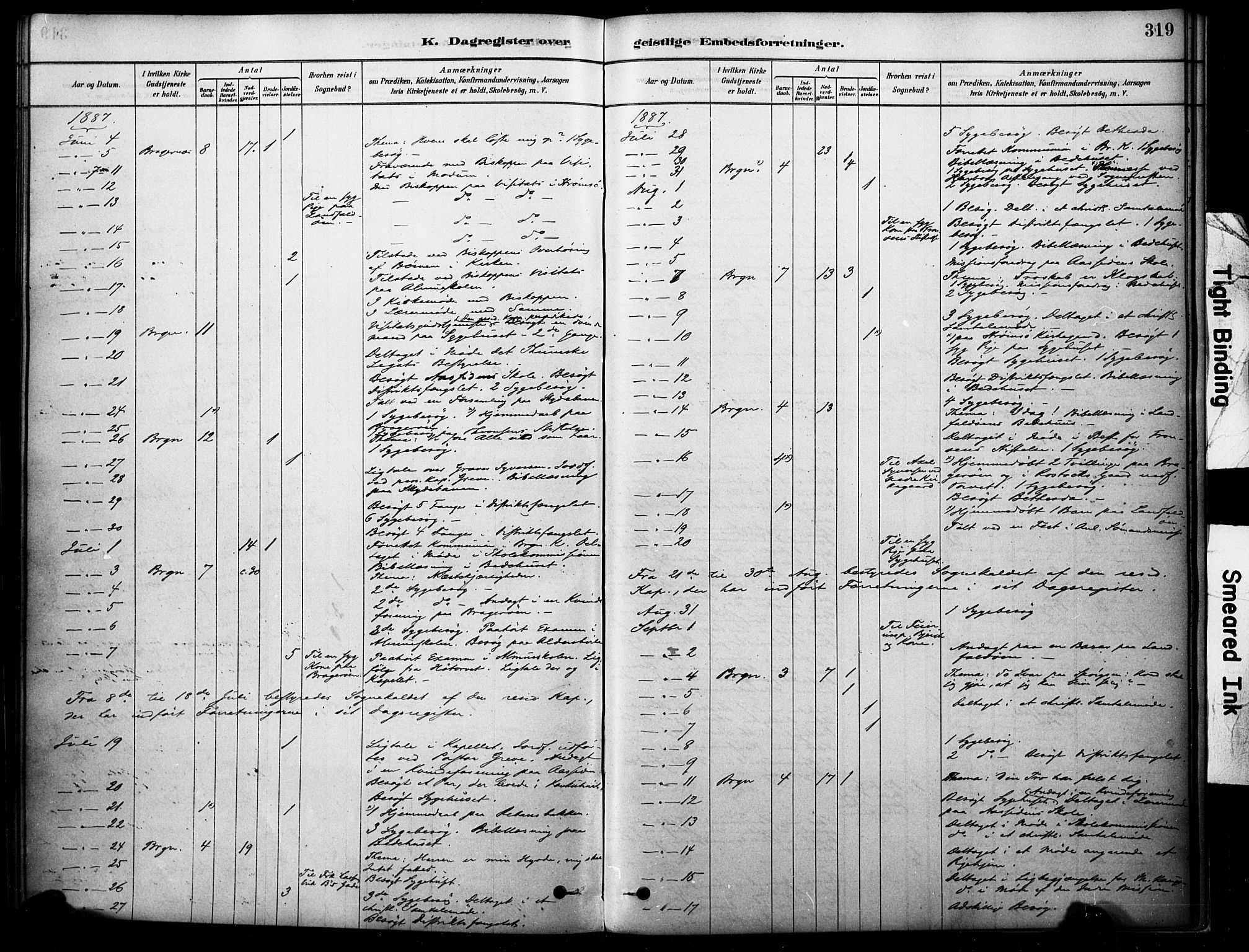 Bragernes kirkebøker, AV/SAKO-A-6/F/Fc/L0005: Parish register (official) no. III 5, 1878-1890, p. 319