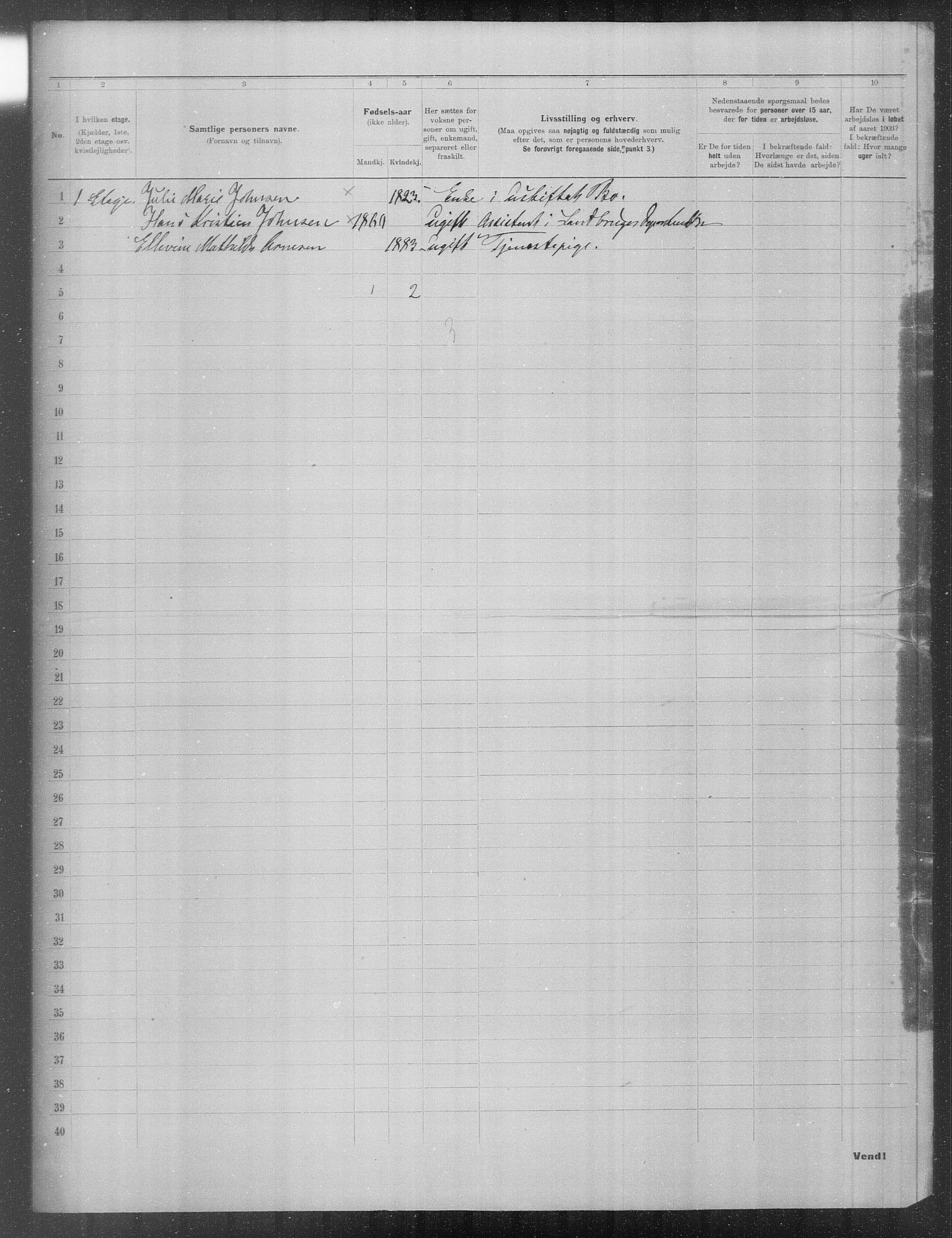 OBA, Municipal Census 1903 for Kristiania, 1903, p. 23801