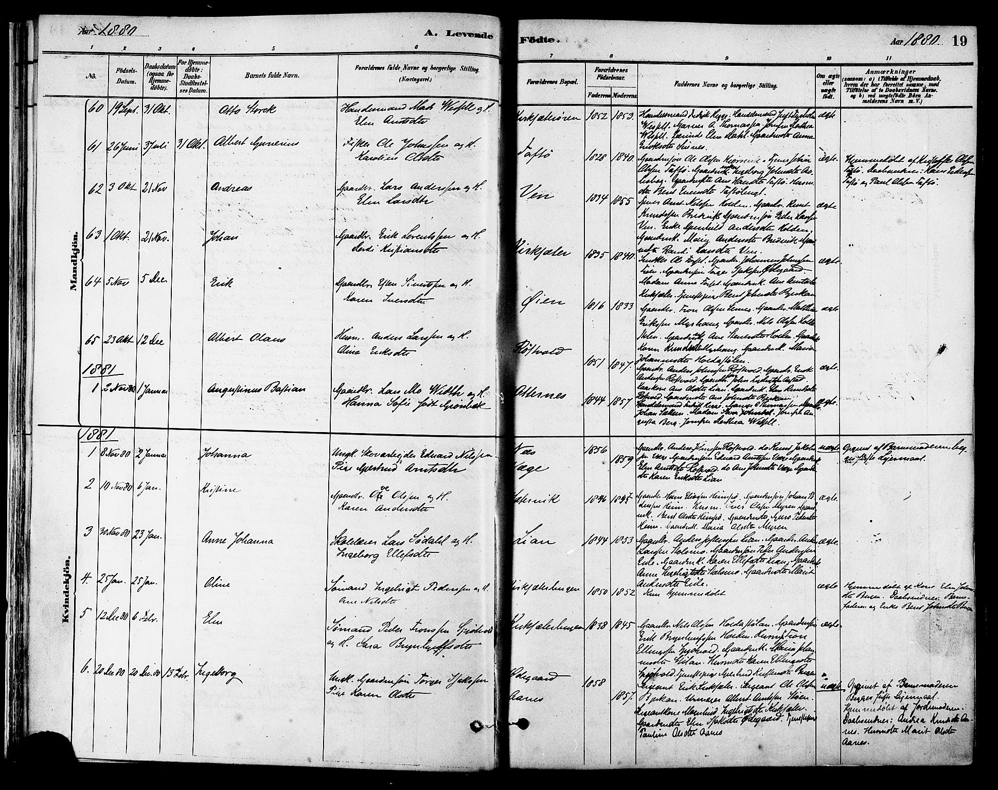 Ministerialprotokoller, klokkerbøker og fødselsregistre - Sør-Trøndelag, SAT/A-1456/630/L0496: Parish register (official) no. 630A09, 1879-1895, p. 19