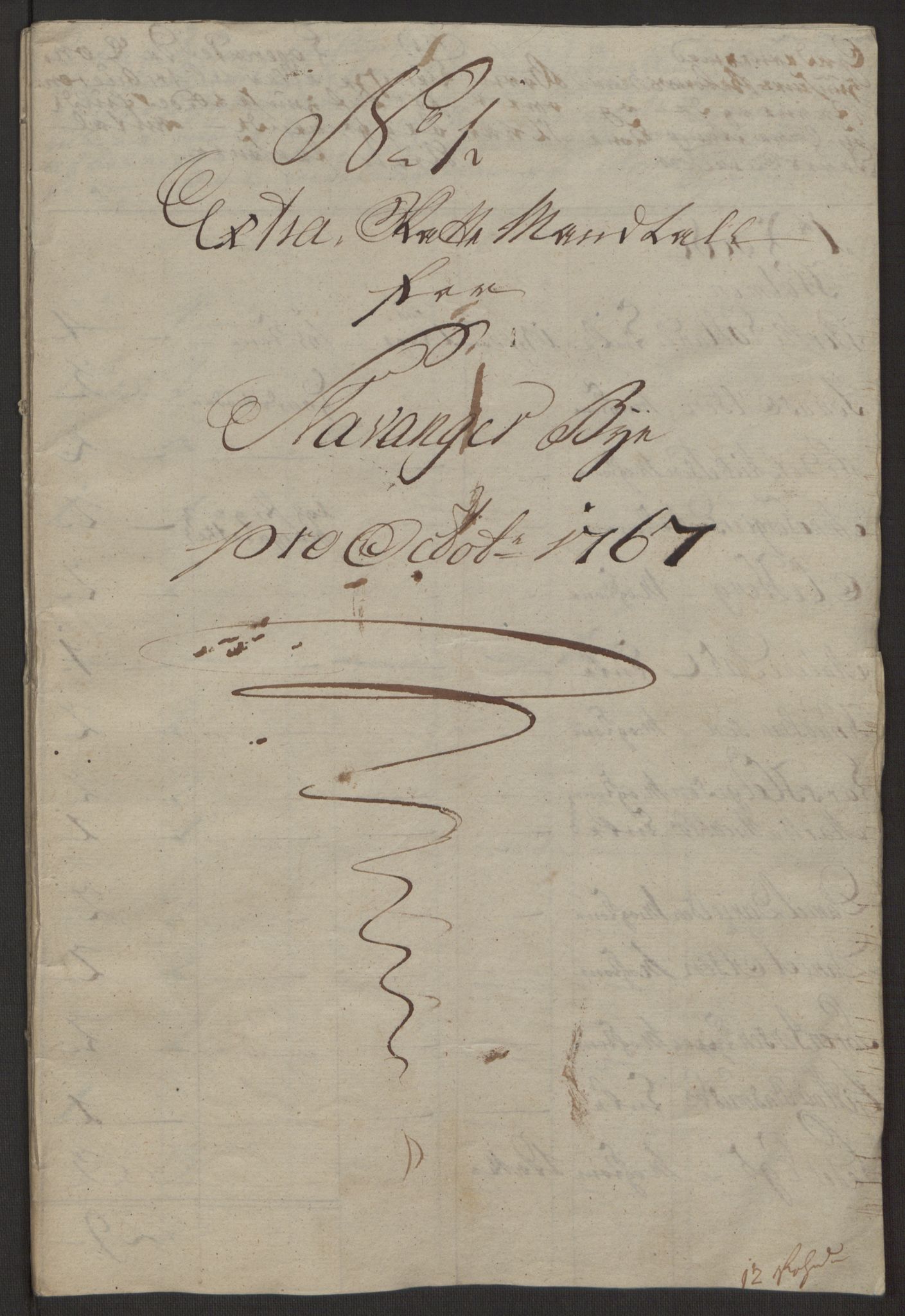 Rentekammeret inntil 1814, Reviderte regnskaper, Byregnskaper, AV/RA-EA-4066/R/Ro/L0305/0001: [O6] Kontribusjonsregnskap / Ekstraskatt, 1762-1768, p. 346