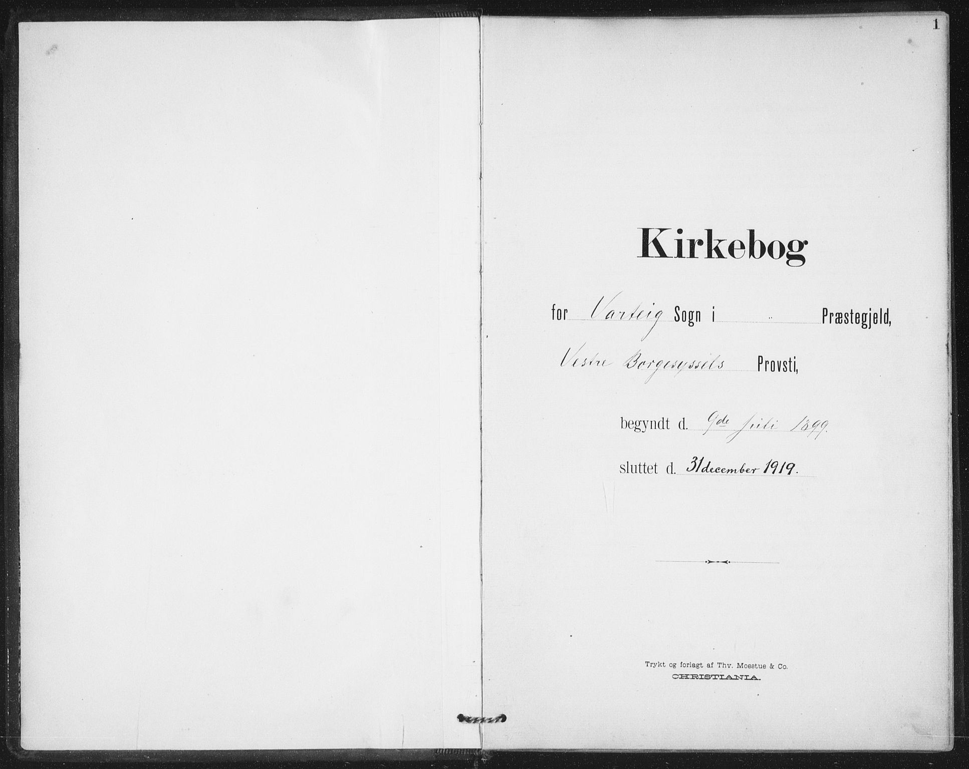 Varteig prestekontor Kirkebøker, SAO/A-10447a/F/Fa/L0003: Parish register (official) no. 3, 1899-1919, p. 1