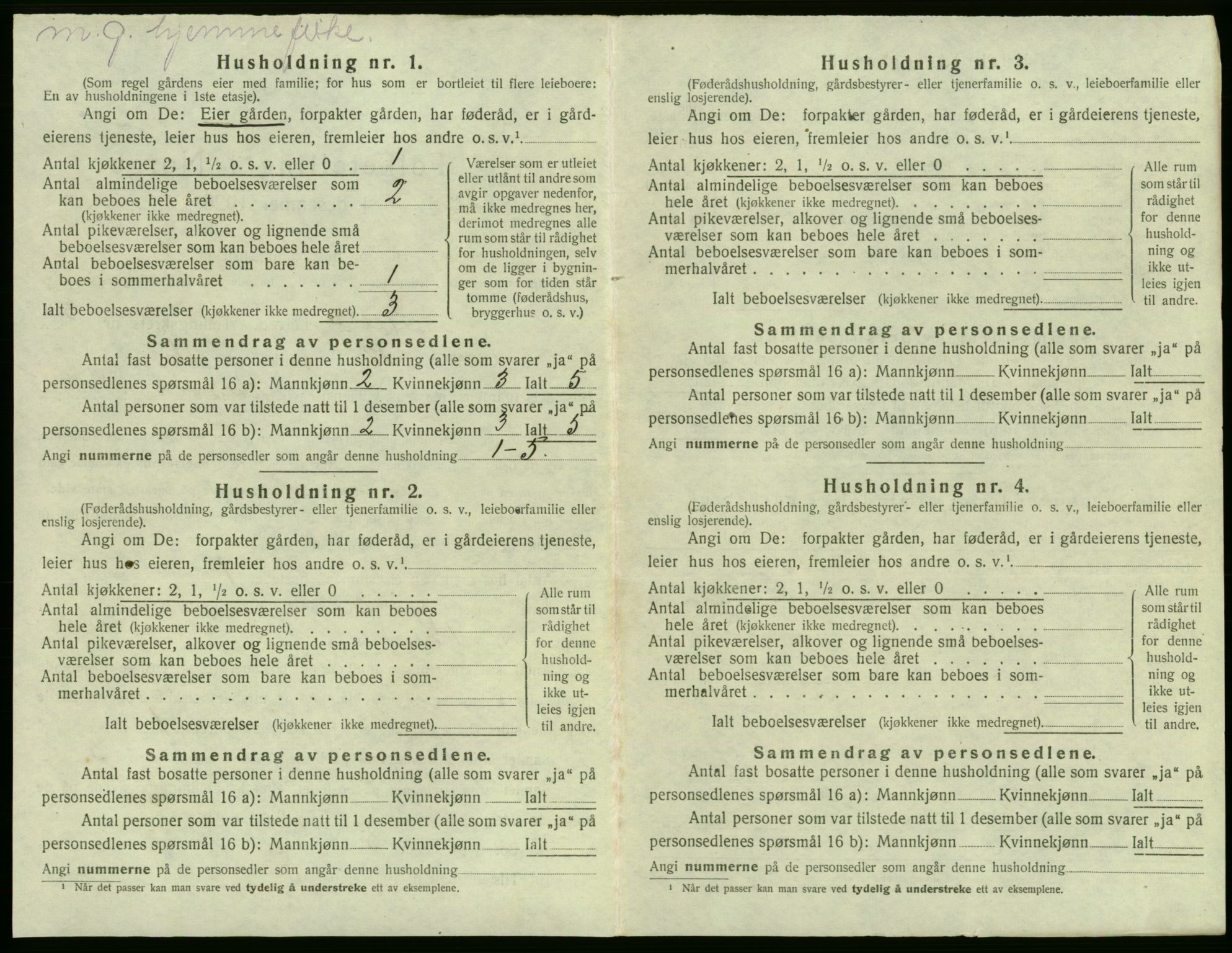 SAB, 1920 census for Fjell, 1920, p. 294