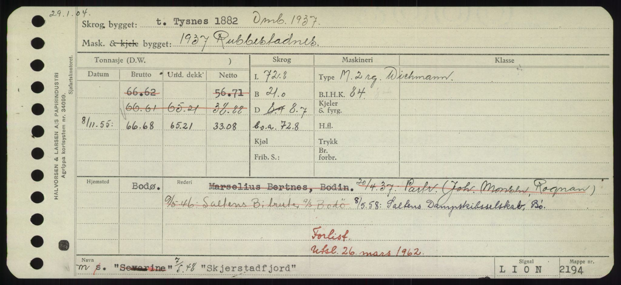 Sjøfartsdirektoratet med forløpere, Skipsmålingen, RA/S-1627/H/Hd/L0034: Fartøy, Sk-Slå, p. 191