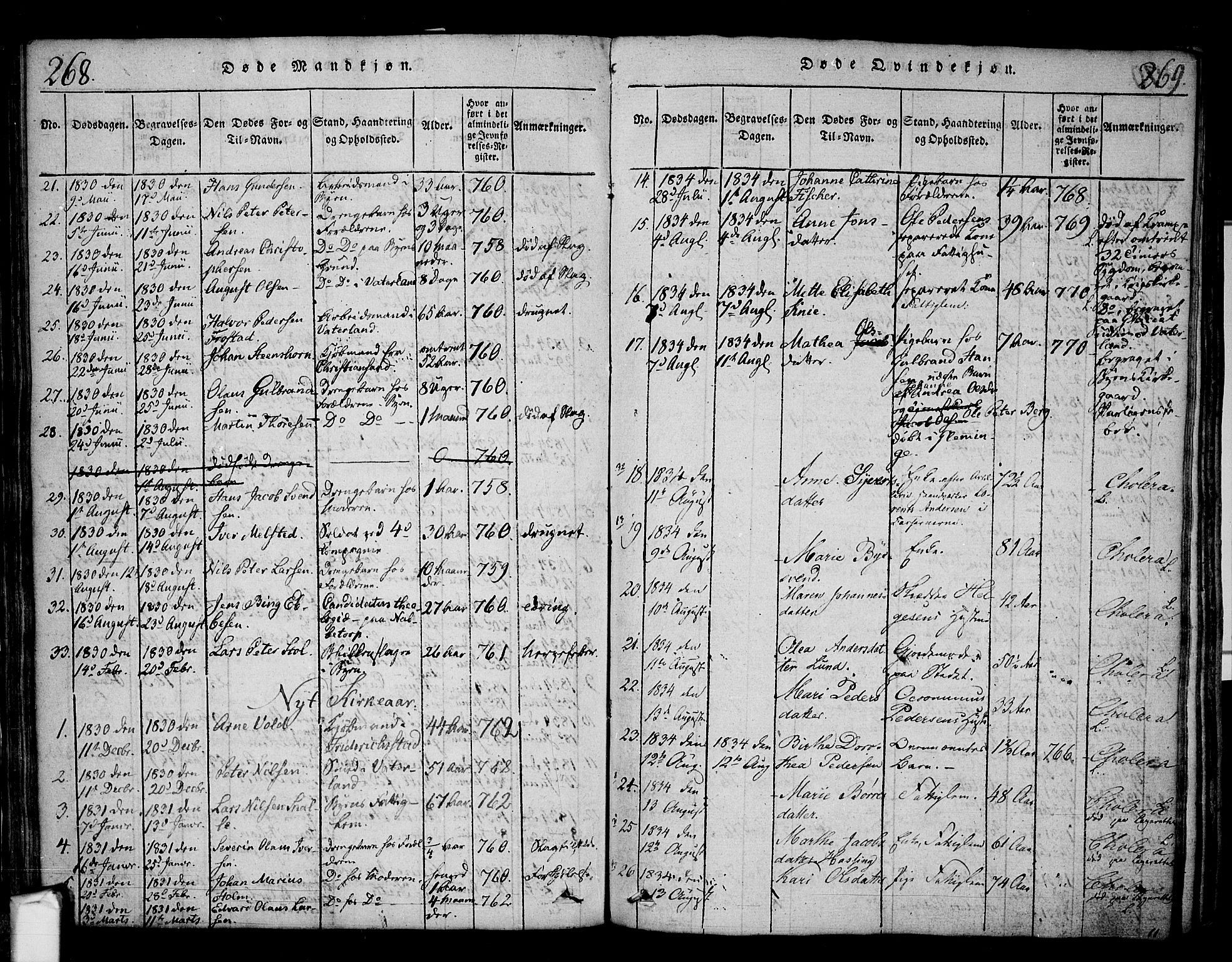 Fredrikstad prestekontor Kirkebøker, SAO/A-11082/F/Fa/L0004: Parish register (official) no. 4, 1816-1834, p. 268-269