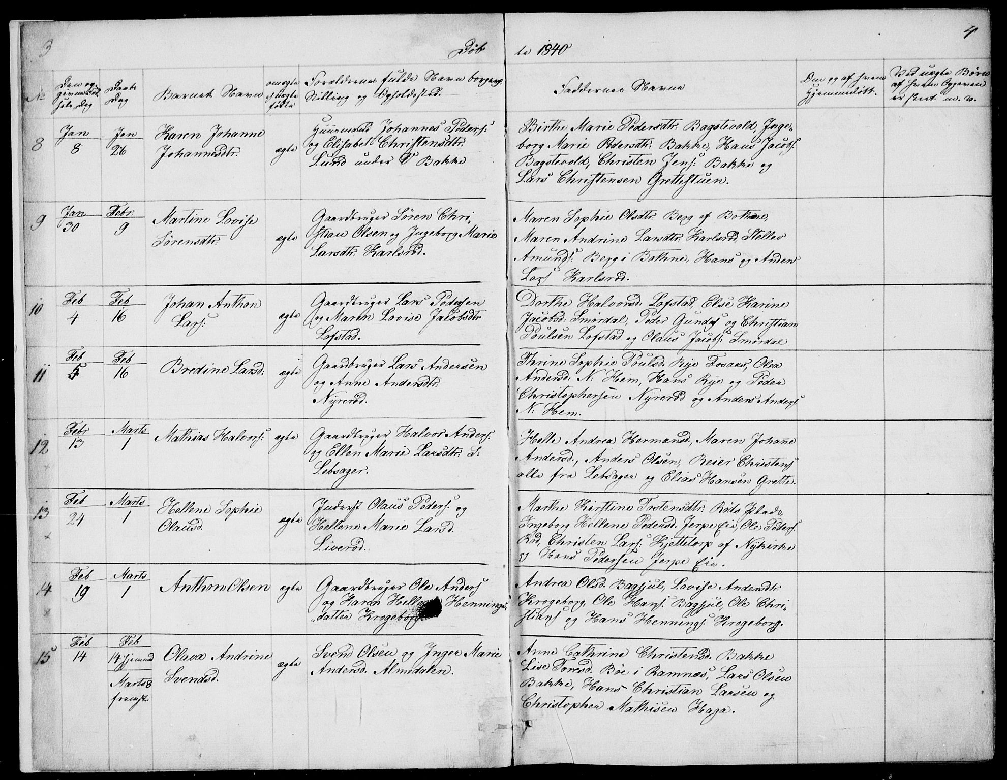 Våle kirkebøker, AV/SAKO-A-334/F/Fa/L0009a: Parish register (official) no. I 9A, 1839-1860, p. 3-4