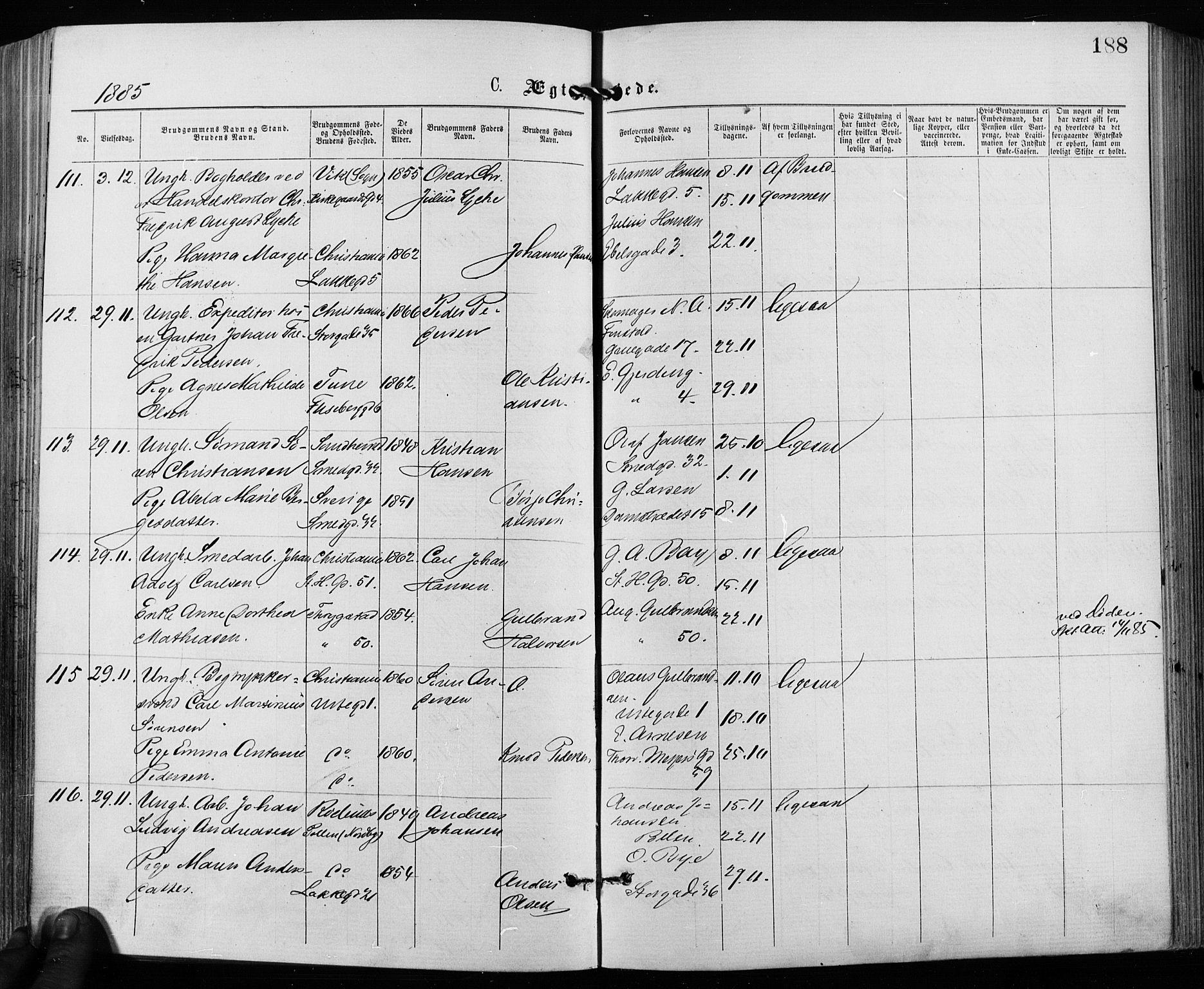 Grønland prestekontor Kirkebøker, AV/SAO-A-10848/F/Fa/L0006: Parish register (official) no. 6, 1877-1886, p. 188