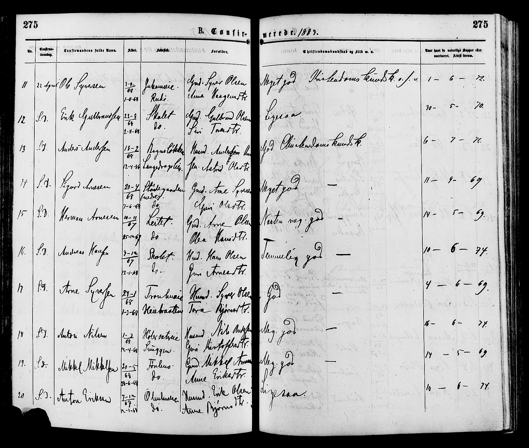 Sør-Aurdal prestekontor, AV/SAH-PREST-128/H/Ha/Haa/L0008: Parish register (official) no. 8, 1877-1885, p. 275