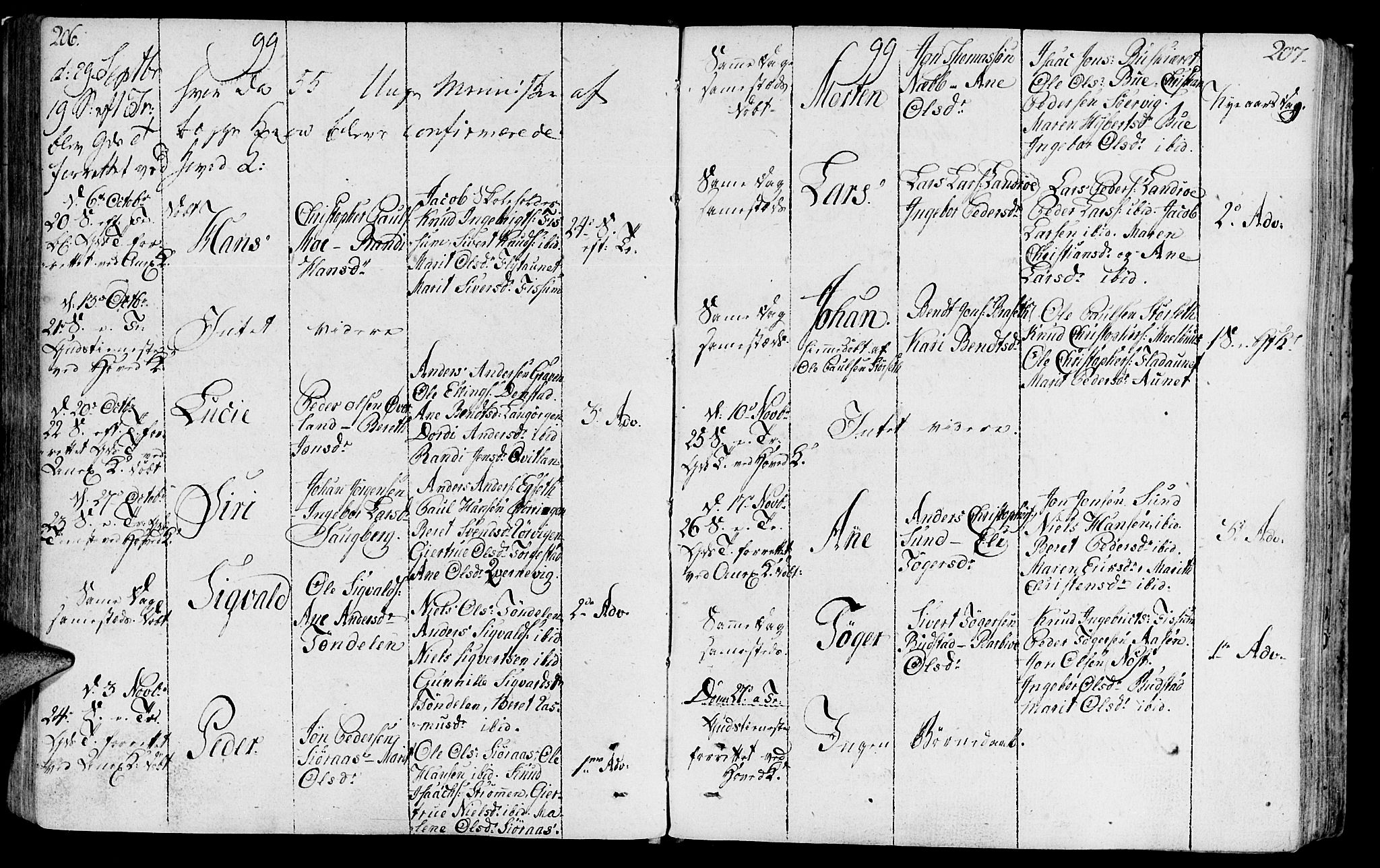 Ministerialprotokoller, klokkerbøker og fødselsregistre - Sør-Trøndelag, SAT/A-1456/646/L0606: Parish register (official) no. 646A04, 1791-1805, p. 206-207