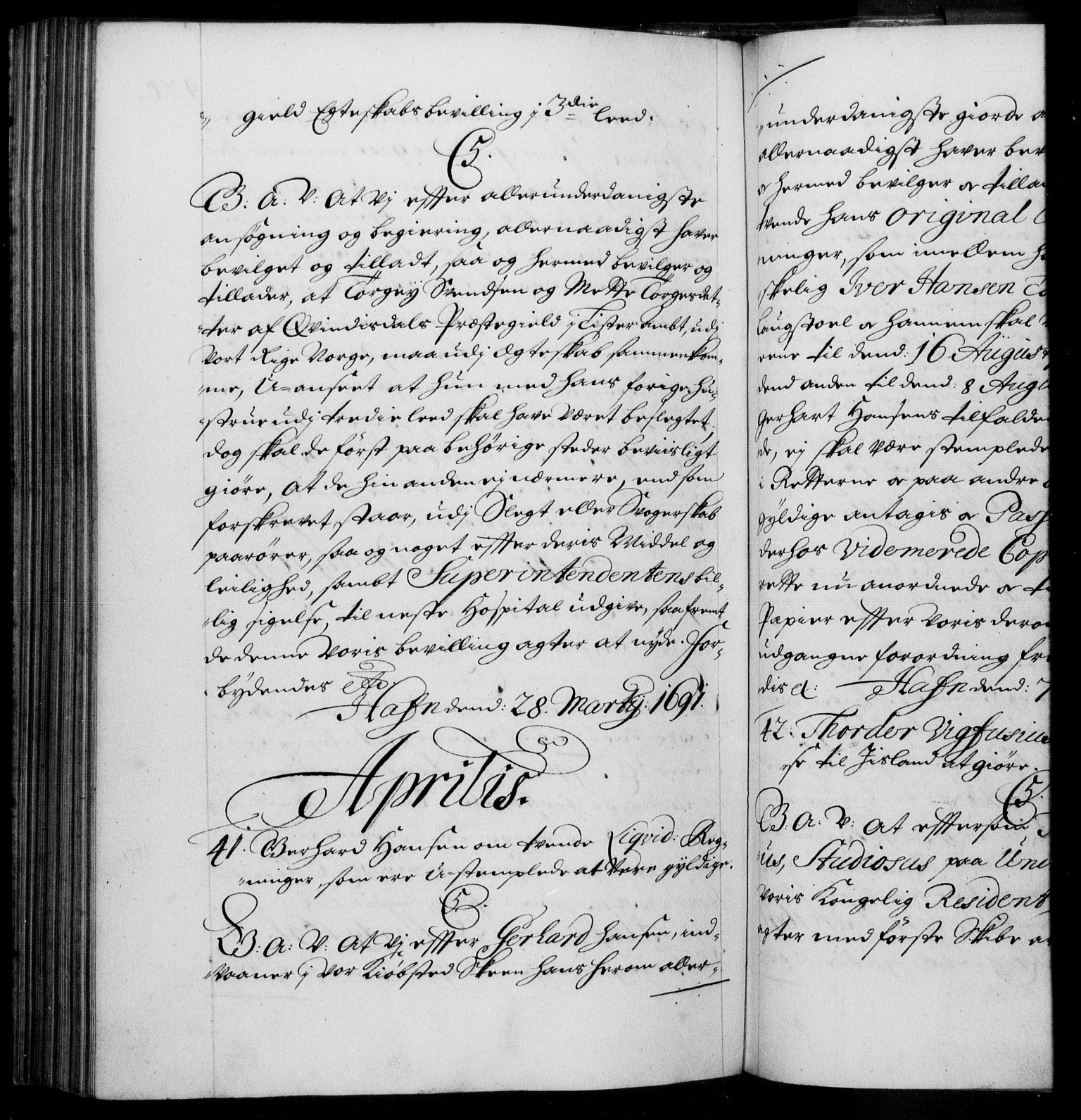 Danske Kanselli 1572-1799, RA/EA-3023/F/Fc/Fca/Fcaa/L0015: Norske registre (mikrofilm), 1688-1691, p. 426b