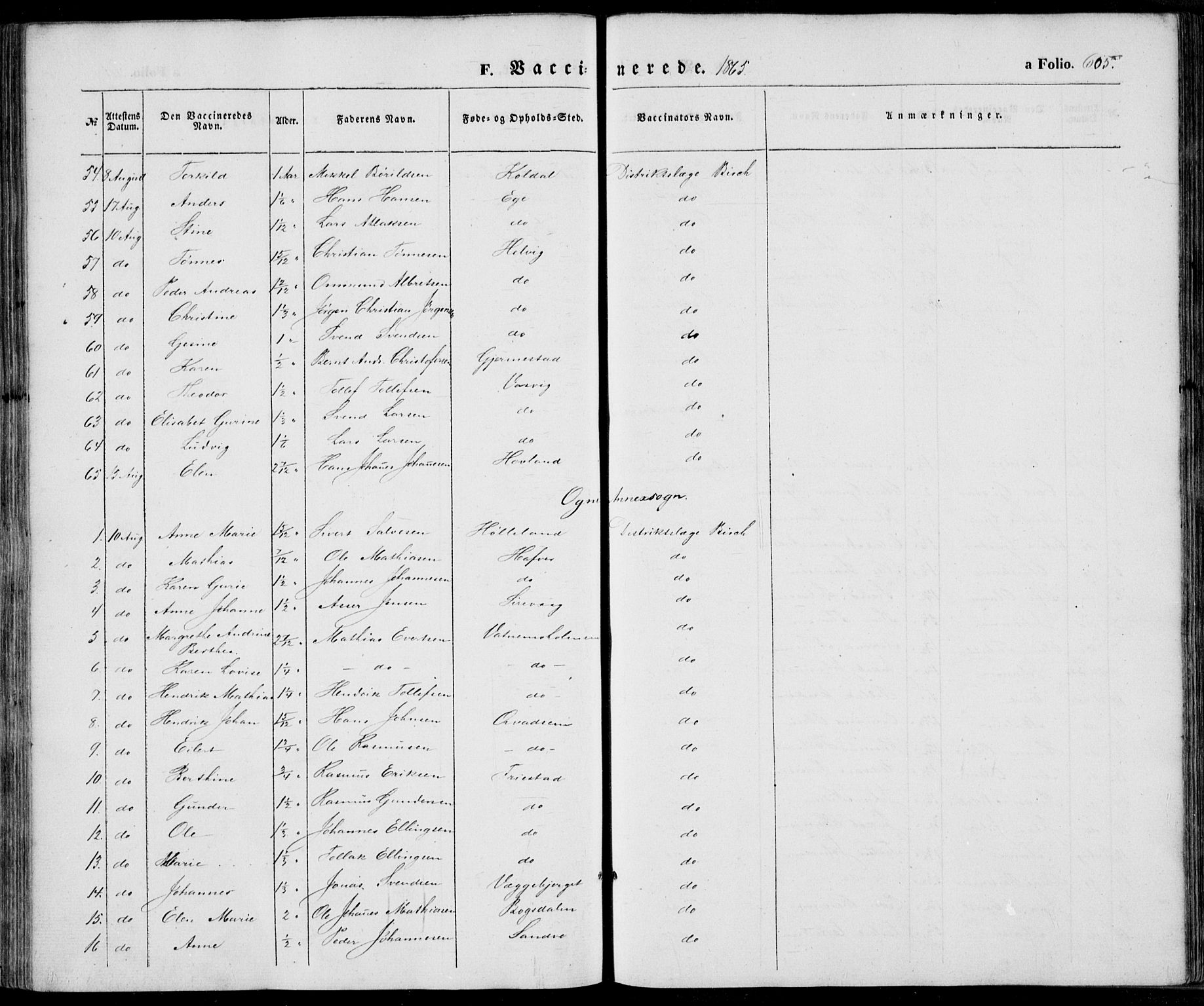 Eigersund sokneprestkontor, AV/SAST-A-101807/S08/L0013: Parish register (official) no. A 12.2, 1850-1865, p. 605