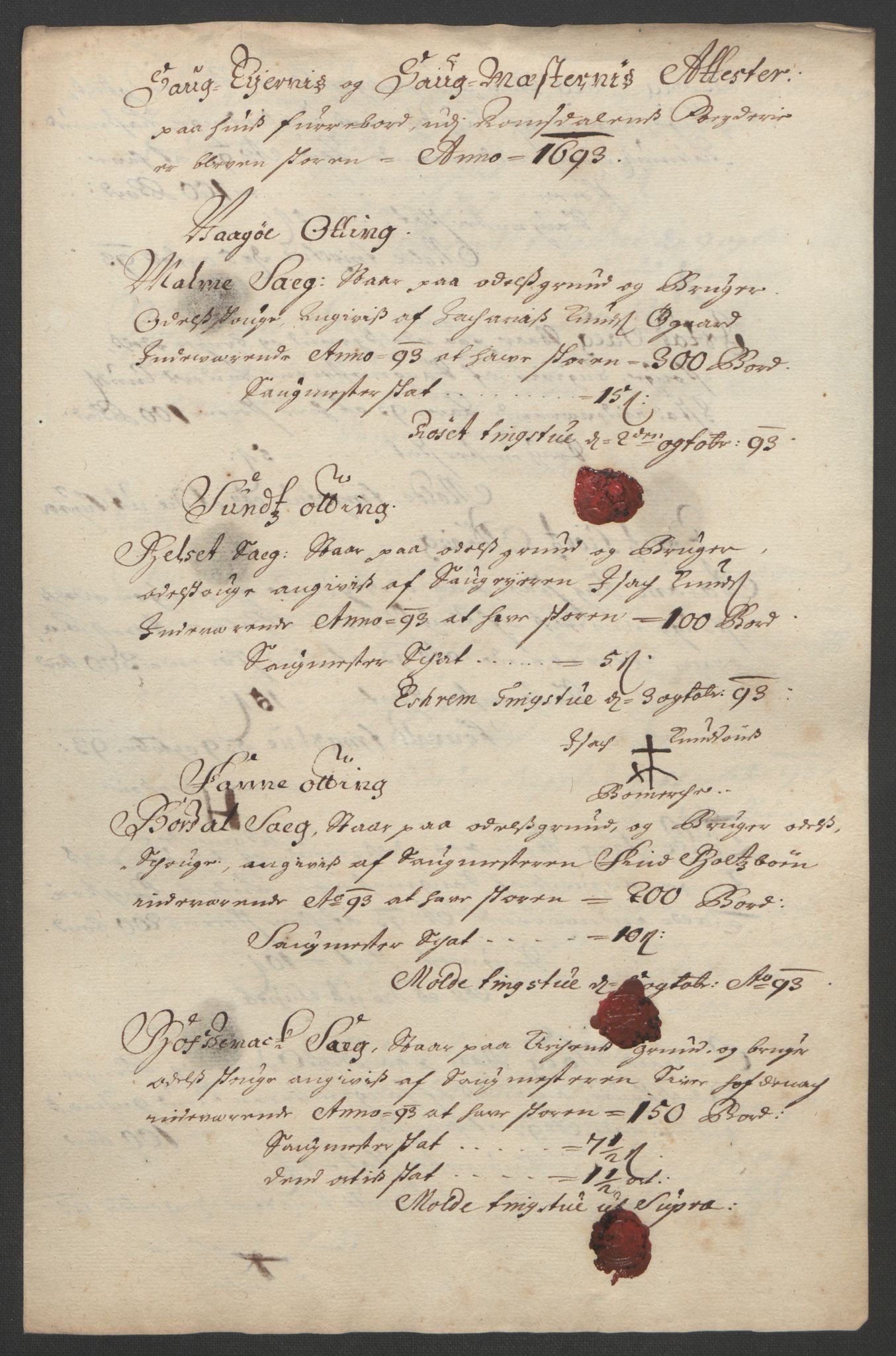 Rentekammeret inntil 1814, Reviderte regnskaper, Fogderegnskap, RA/EA-4092/R55/L3651: Fogderegnskap Romsdal, 1693-1694, p. 69